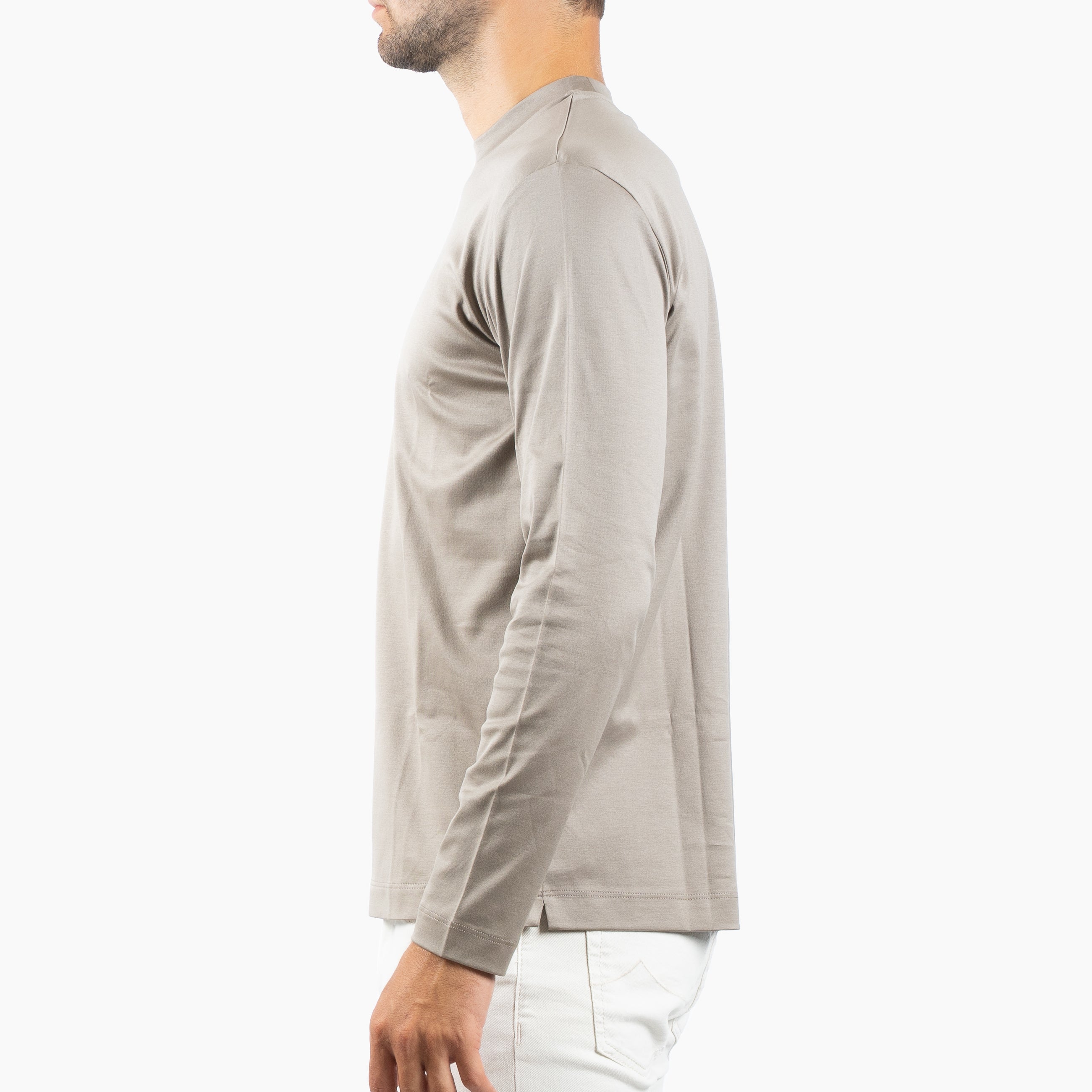 Valenza Longsleeve T-Shirt Beige | Interlock Supima T-Shirt L/S