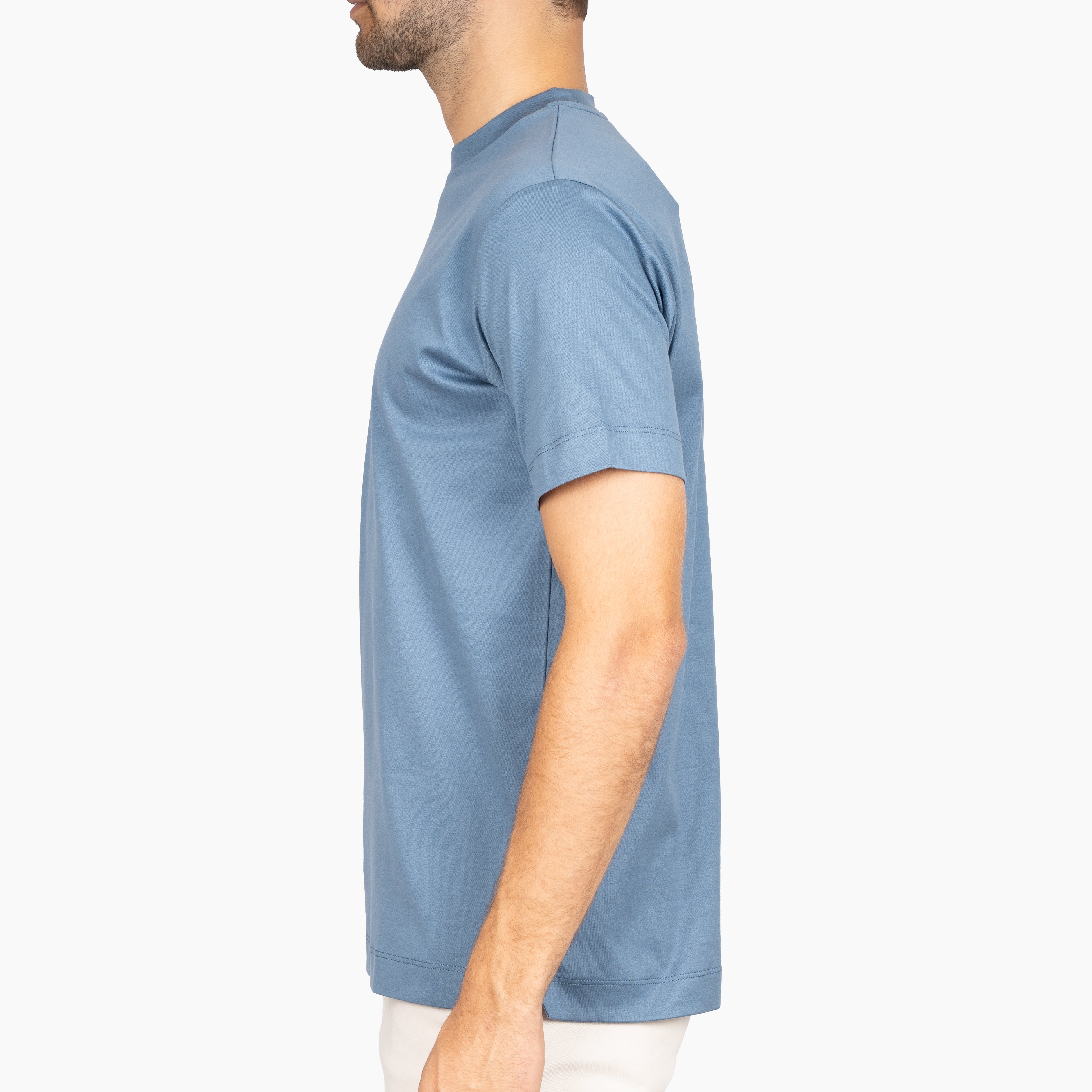 Valenza T-Shirt Staalblauw | Interlock Supima Cotton