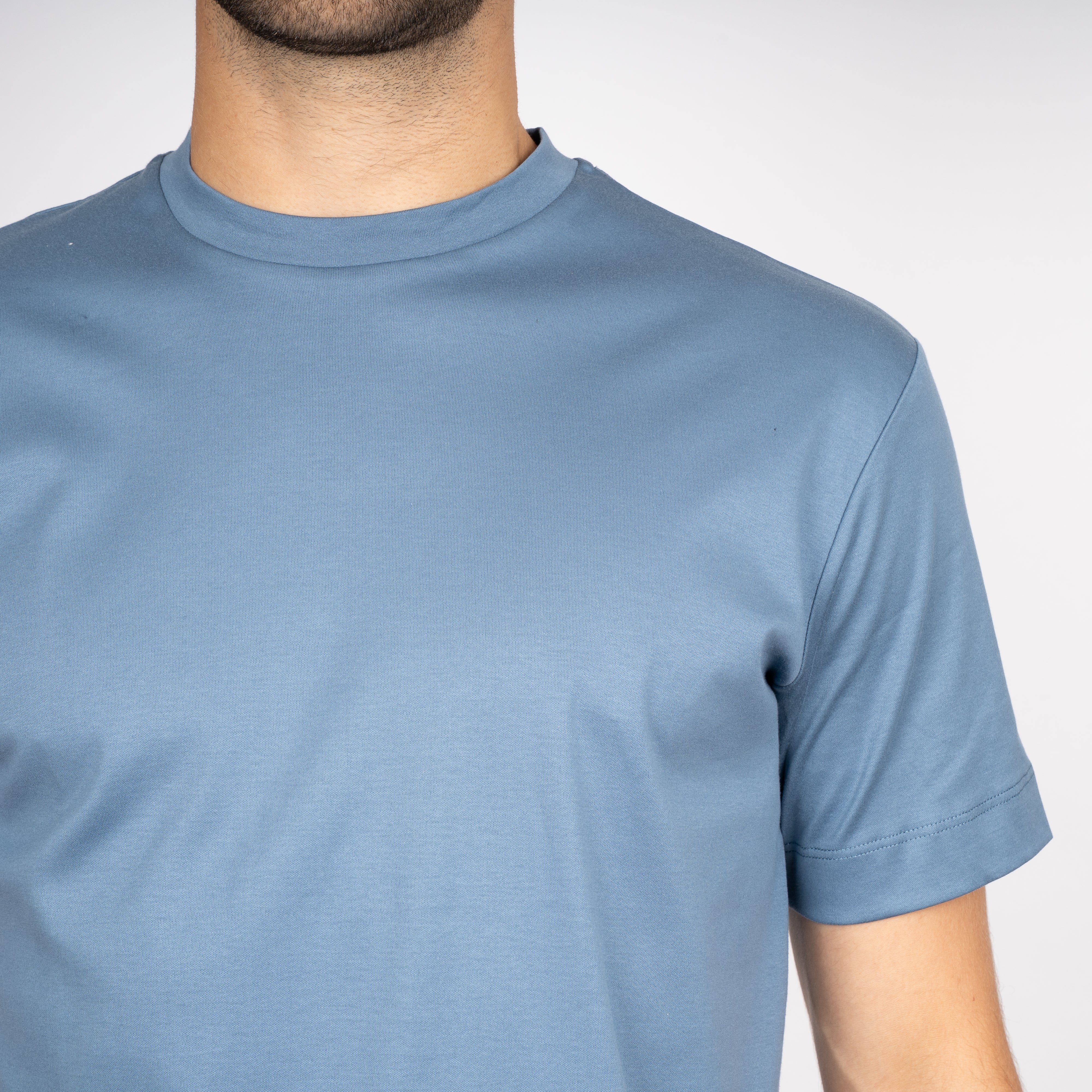 Valenza T-Shirt Staalblauw | Interlock Supima Cotton