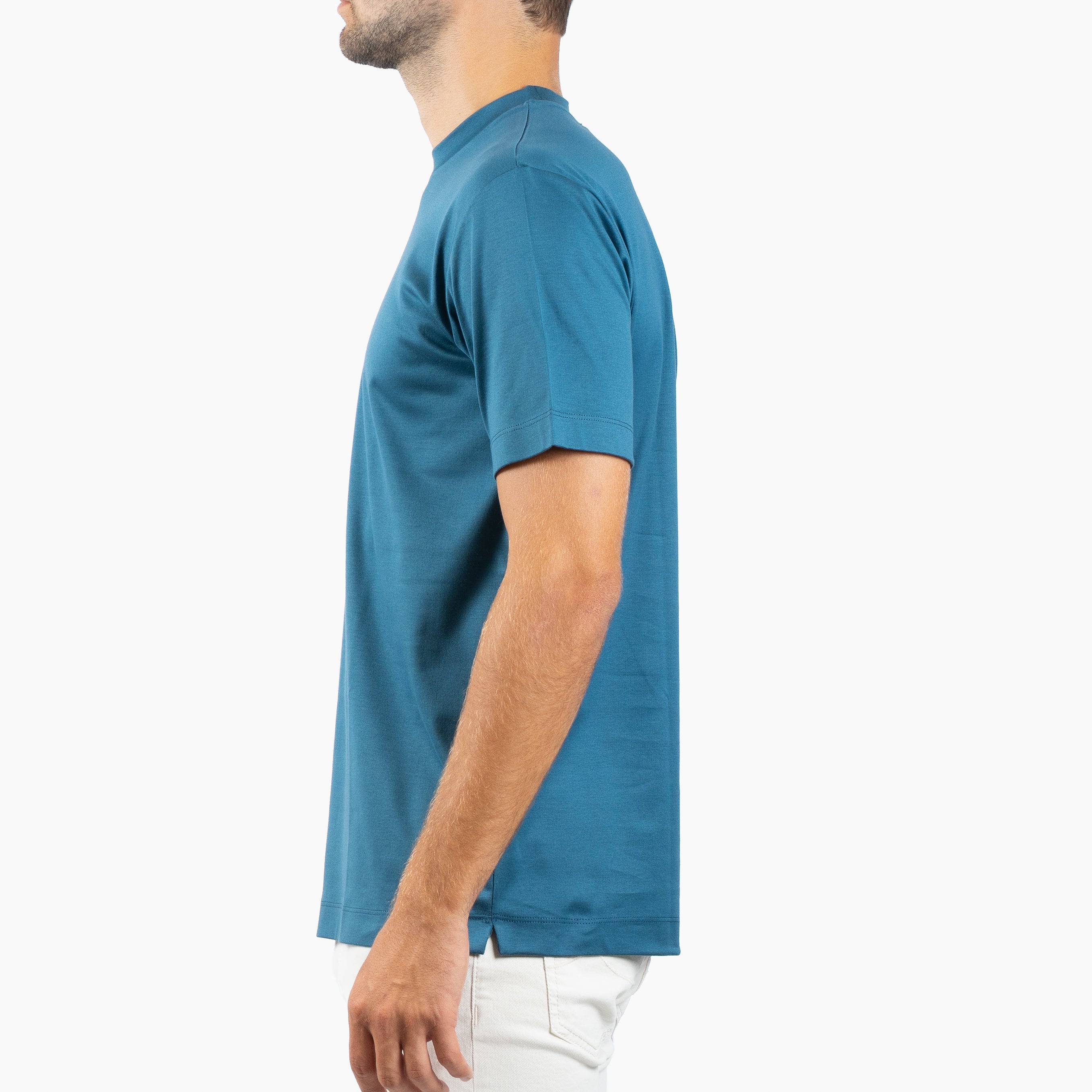Valenza T-Shirt Middenblauw | Interlock Supima Cotton