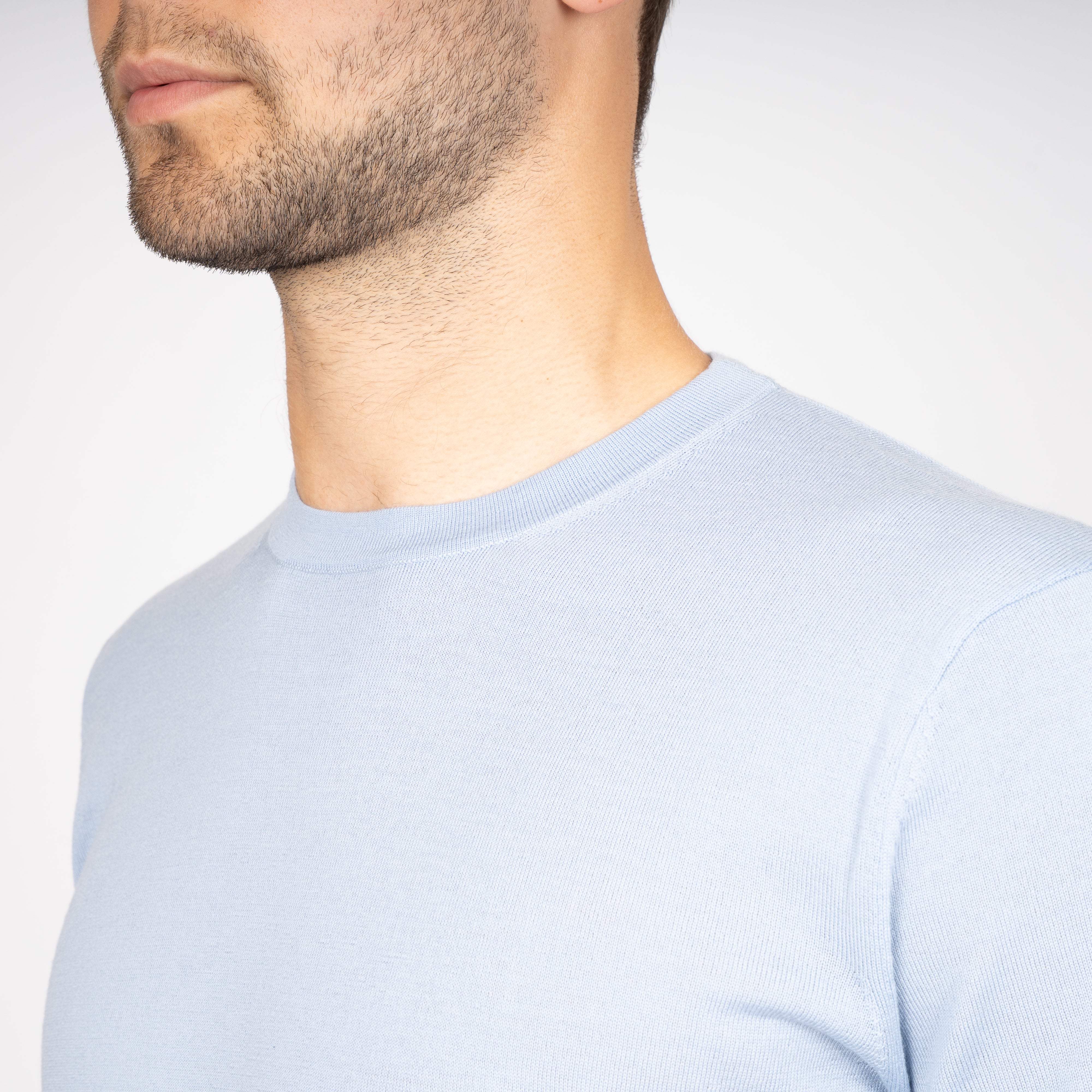 SEVEN DIALS Gebreid T-Shirt Lichtblauw | Bain