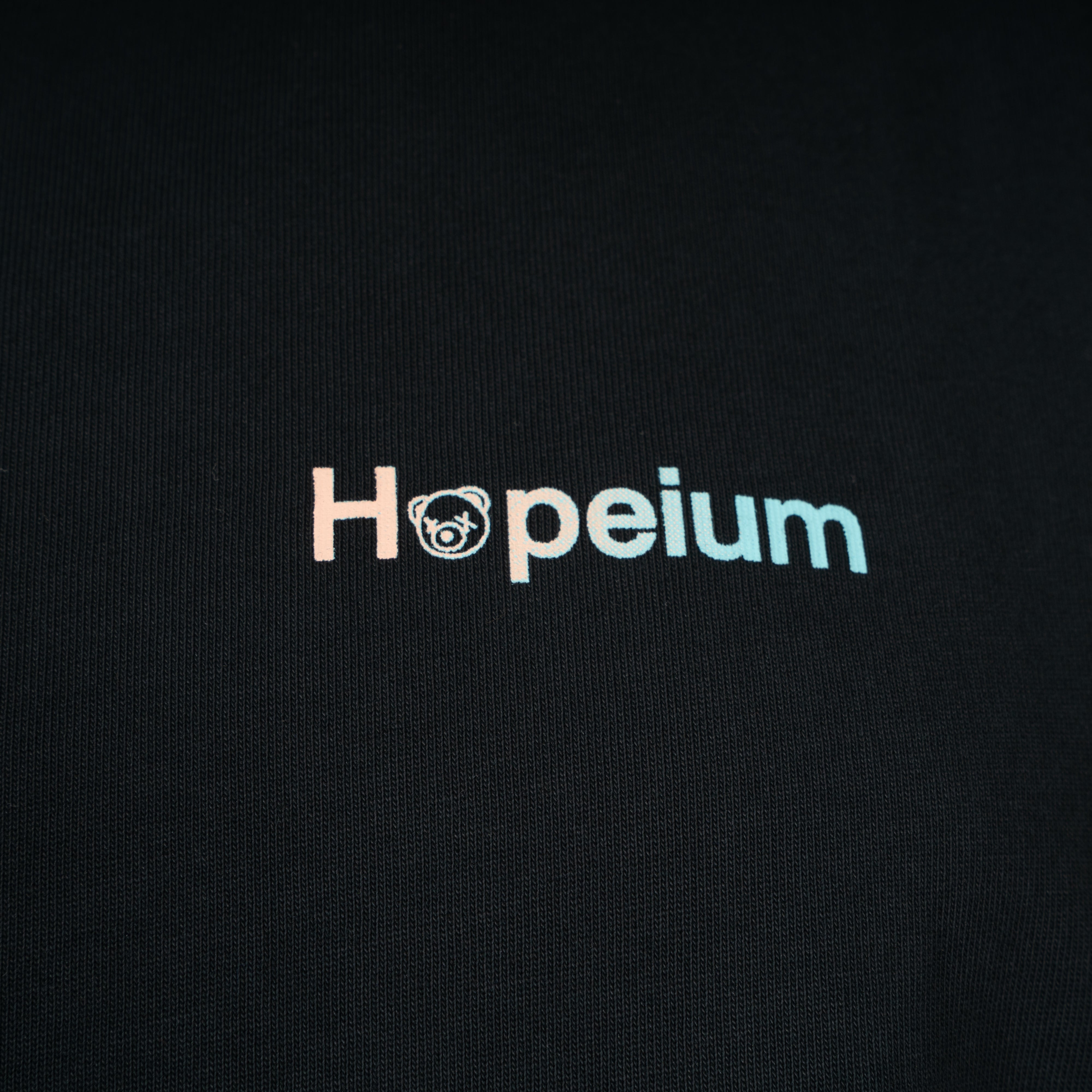 Hopeium T-Shirt Backprint Blauw | Logo Tee