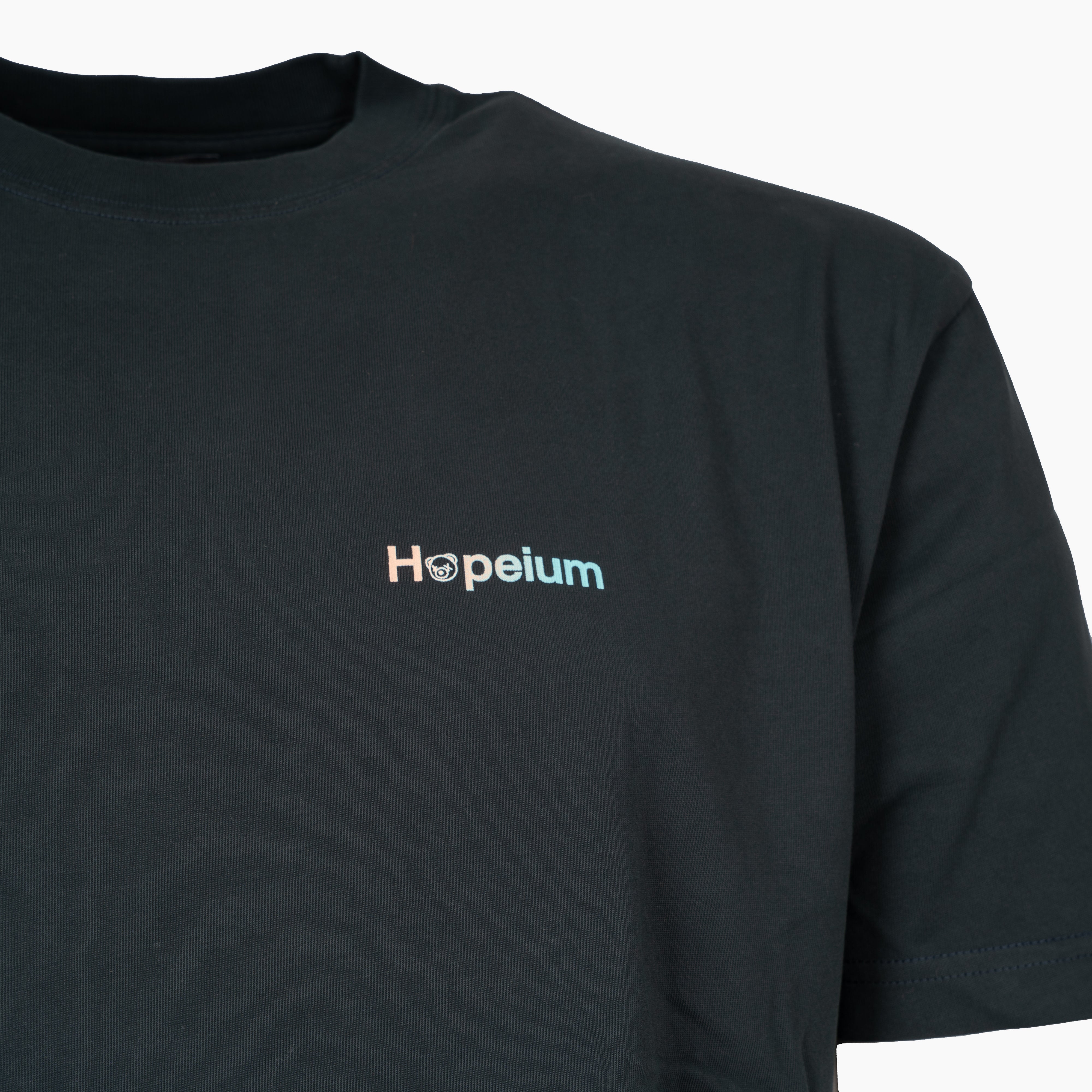 Hopeium T-Shirt Backprint Blauw | Logo Tee
