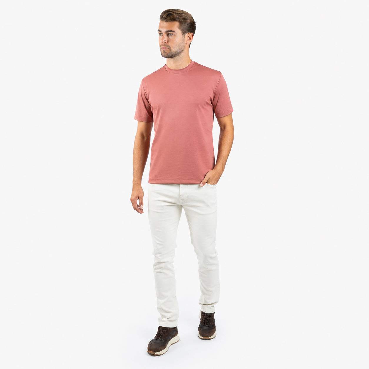 Valenza T-Shirt Oud Roze | Interlock Supima Cotton