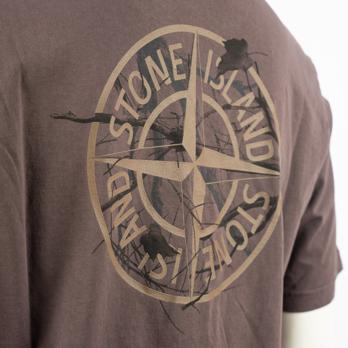 Stone Island T-Shirt Backprint Bordeauxrood | Camo Print