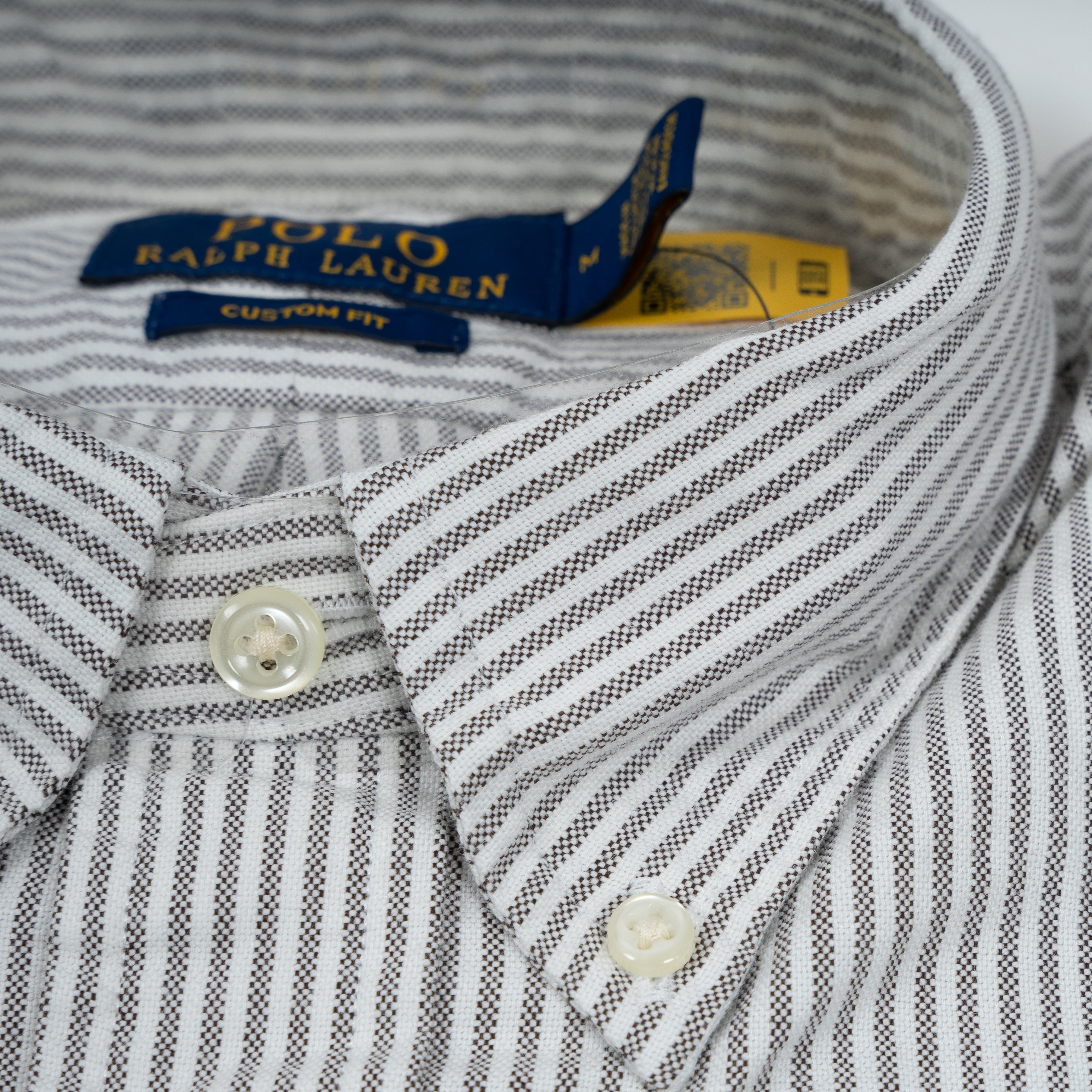 Ralph Lauren Overhemd Bruin Gestreept | Custom Fit