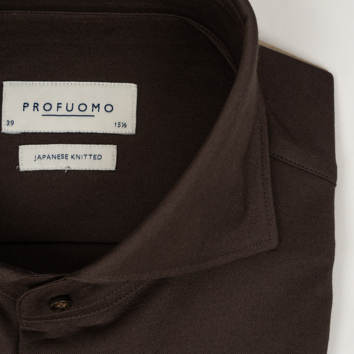 Profuomo Overhemd Bruin | Japanese Knitted