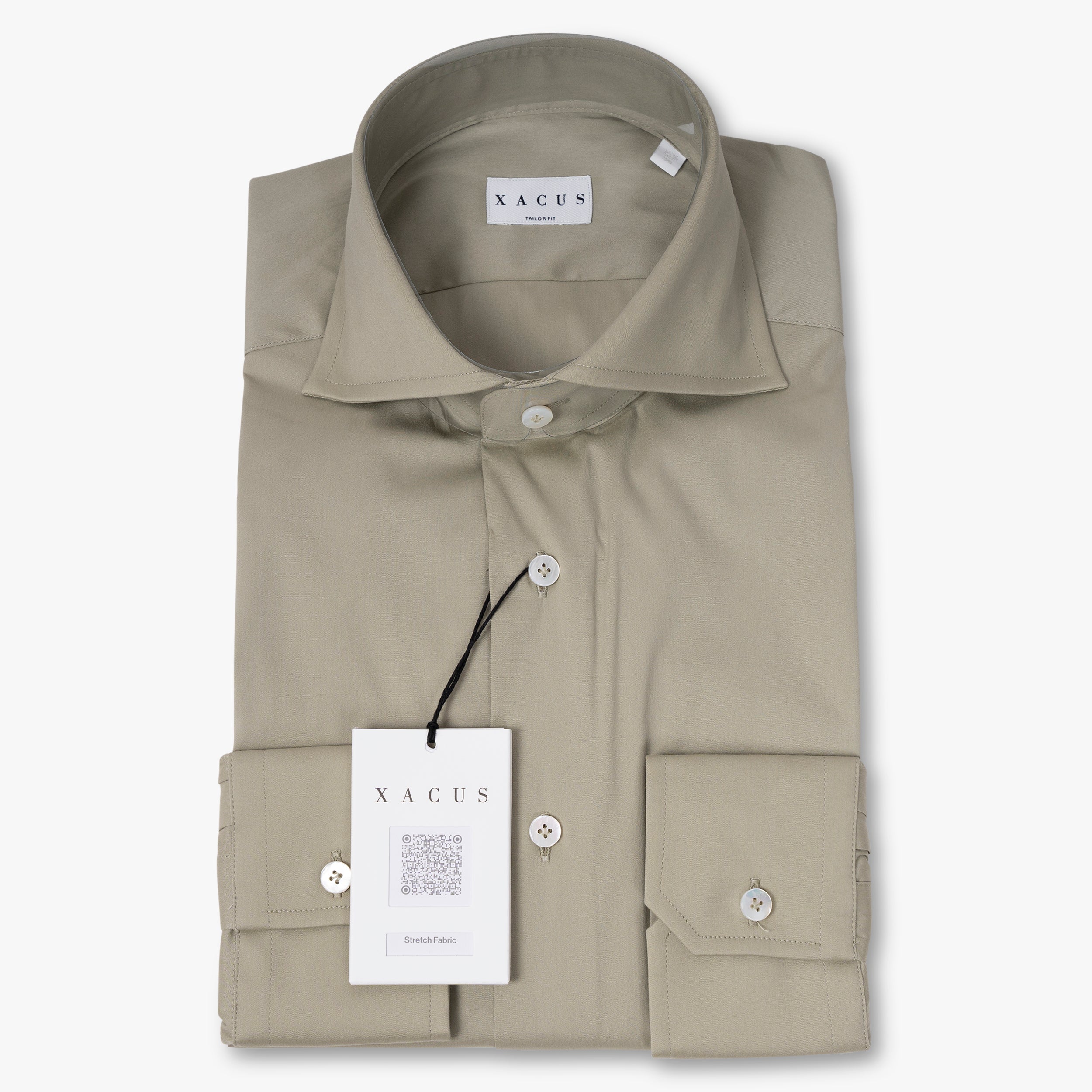 Xacus Overhemd Lichtgroen | Albini Stretch