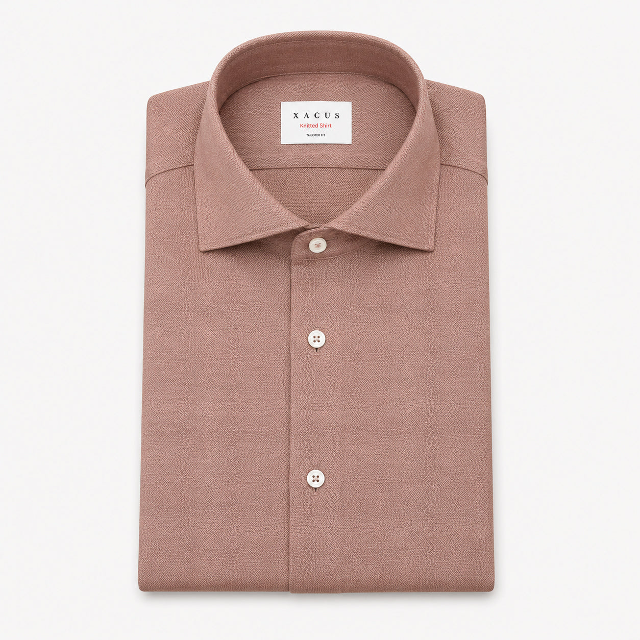 Xacus Overhemd Zachtroze | Knitted Shirt