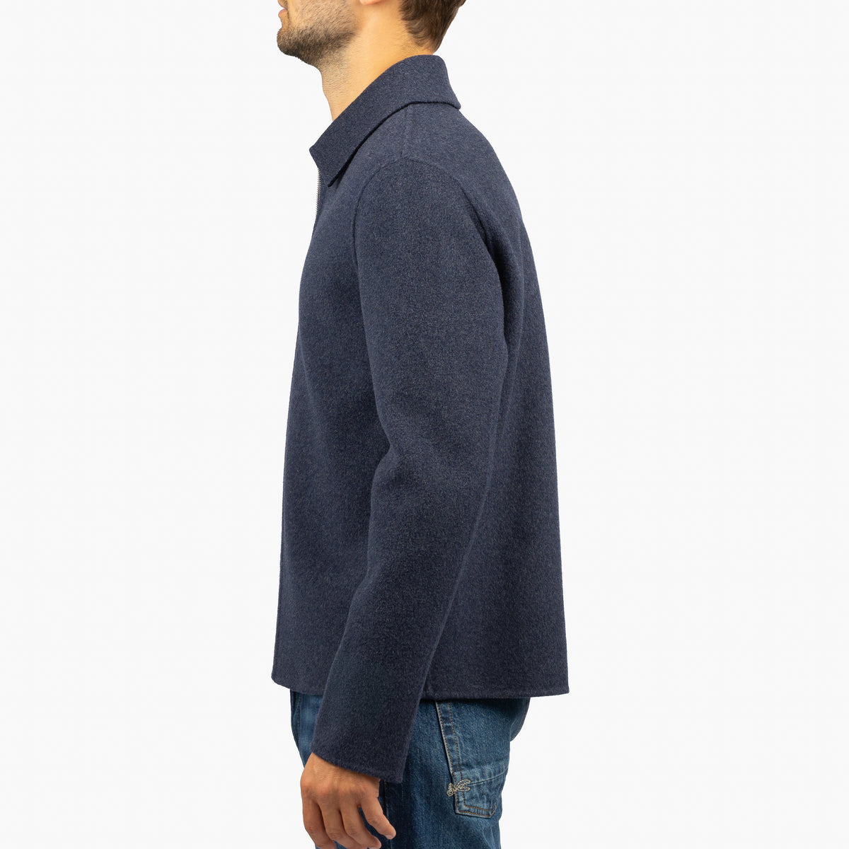 Profuomo Overshirt Blauw | Reversible Wool