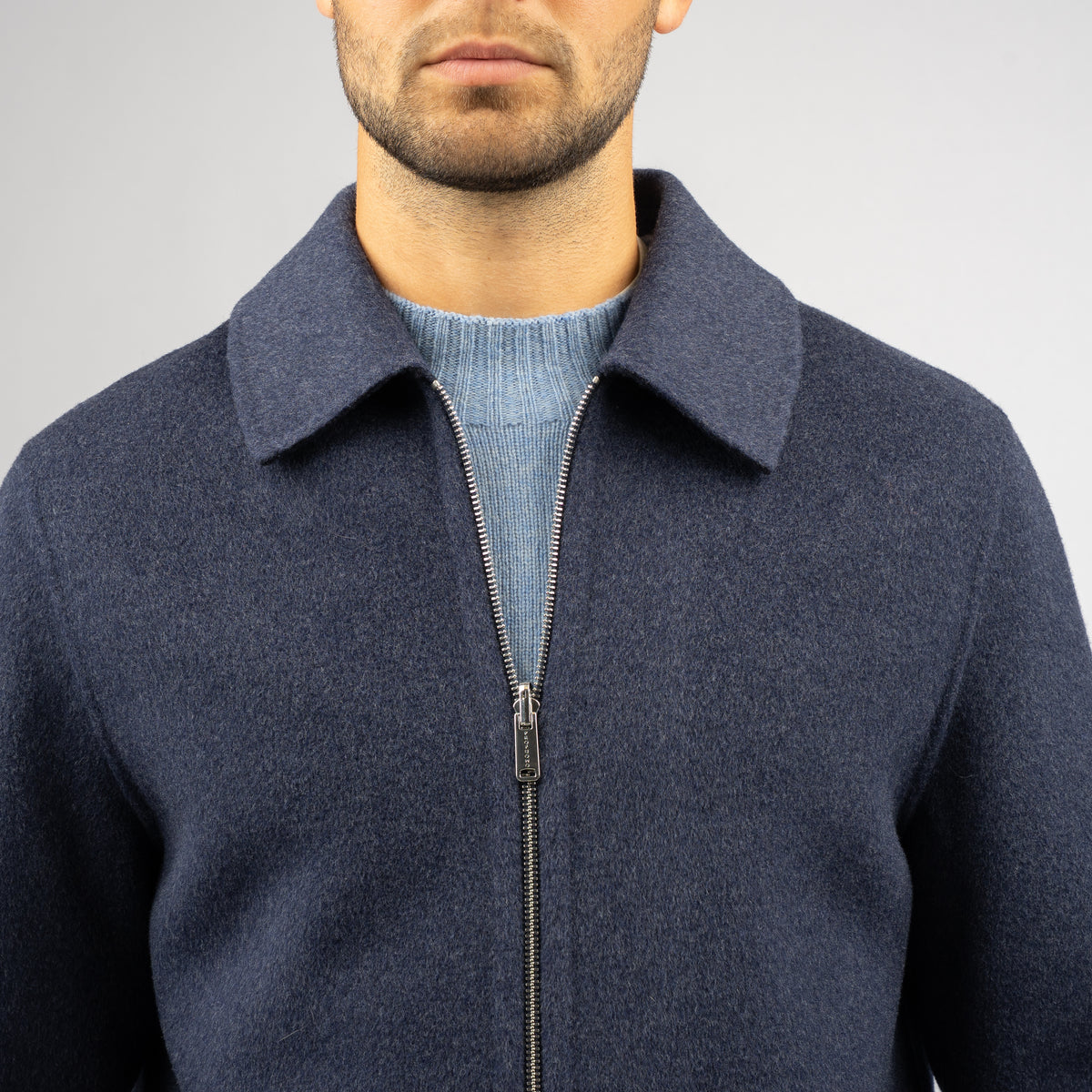 Profuomo Overshirt Blauw | Reversible Wool