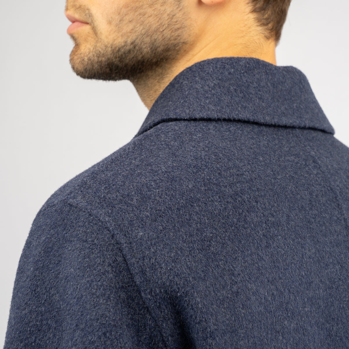 Profuomo Overshirt Blauw | Reversible Wool