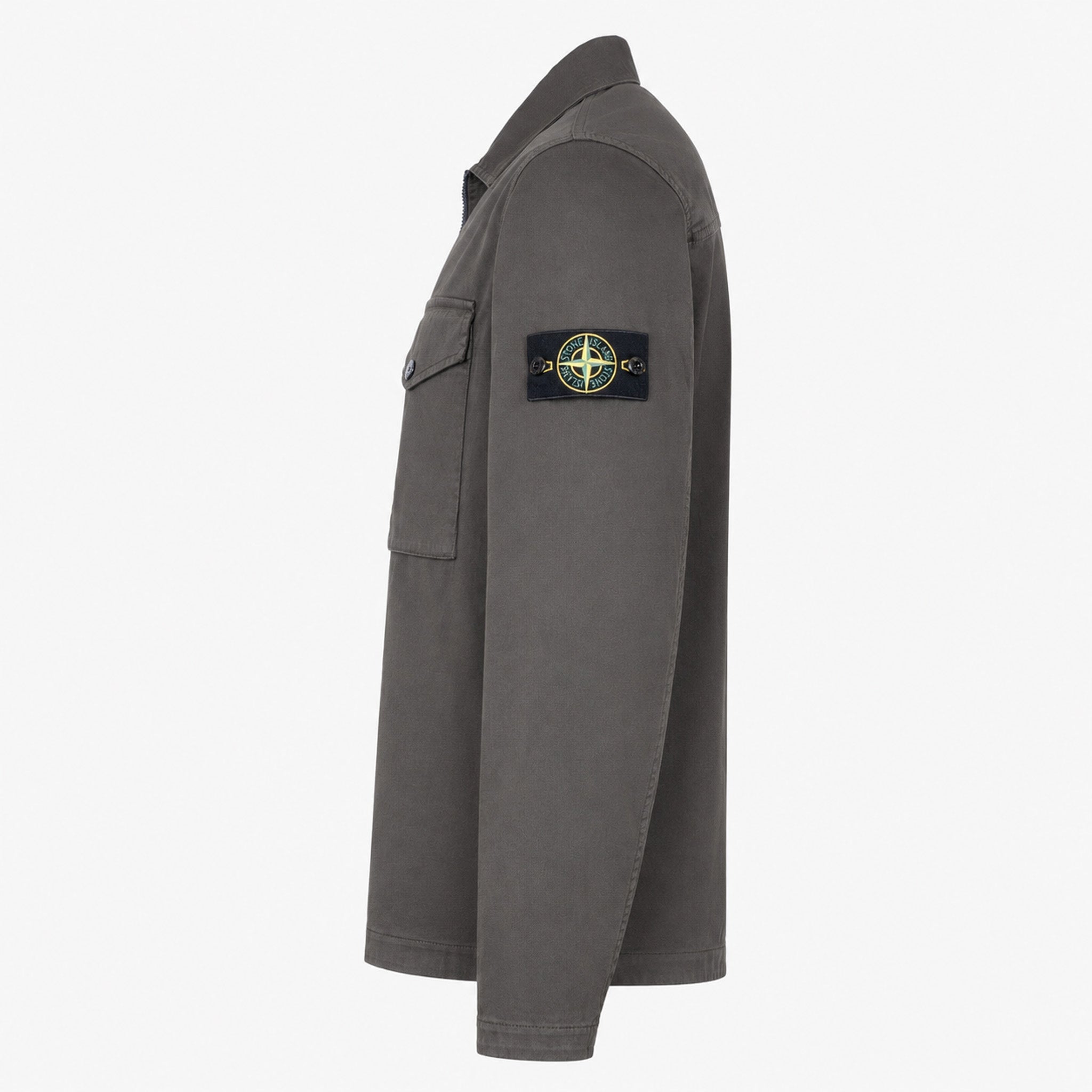 Stone Island Overshirt Grijs | Stretch Organic Cotton Satin