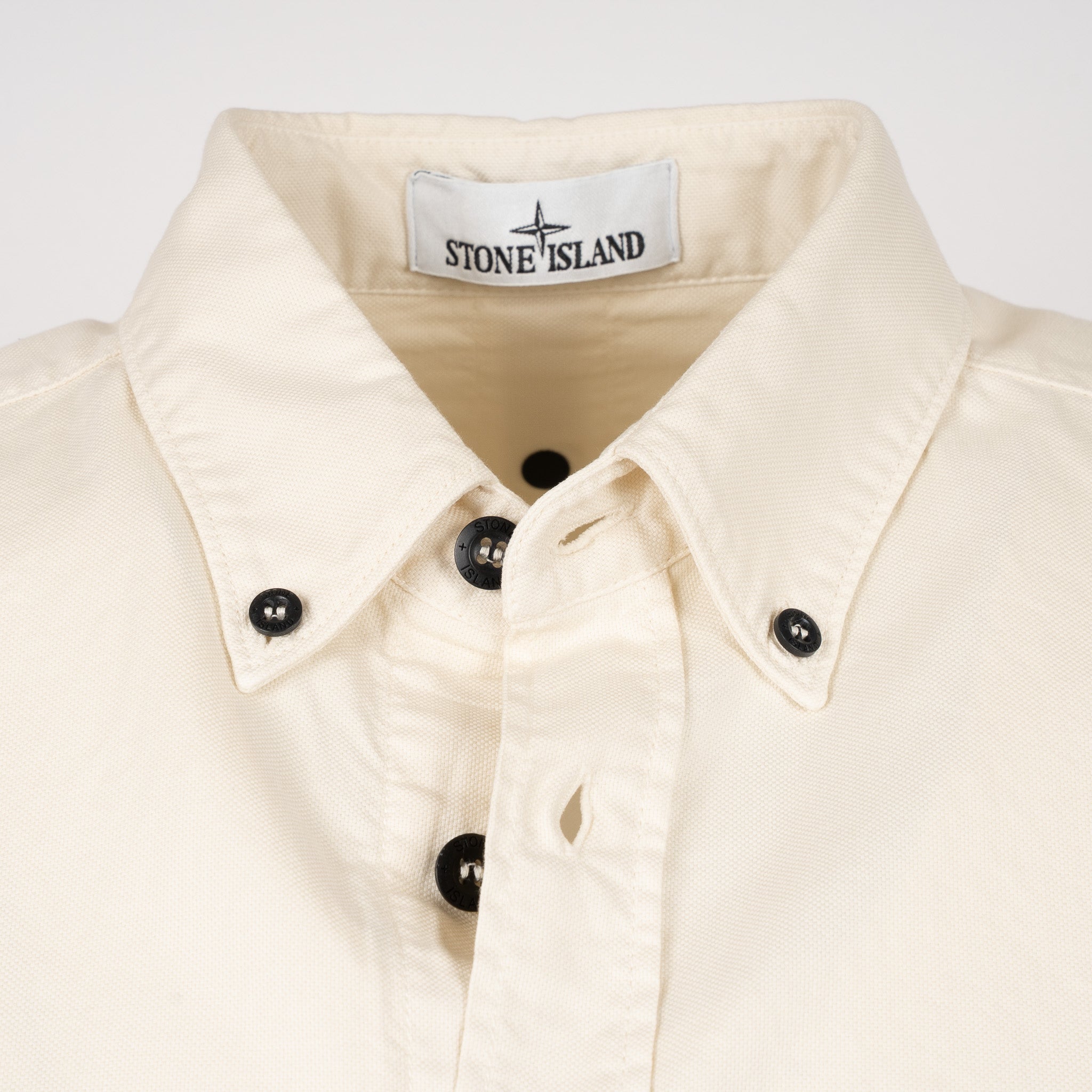 Stone Island Overhemd Crème | Organic Cotton Oxford