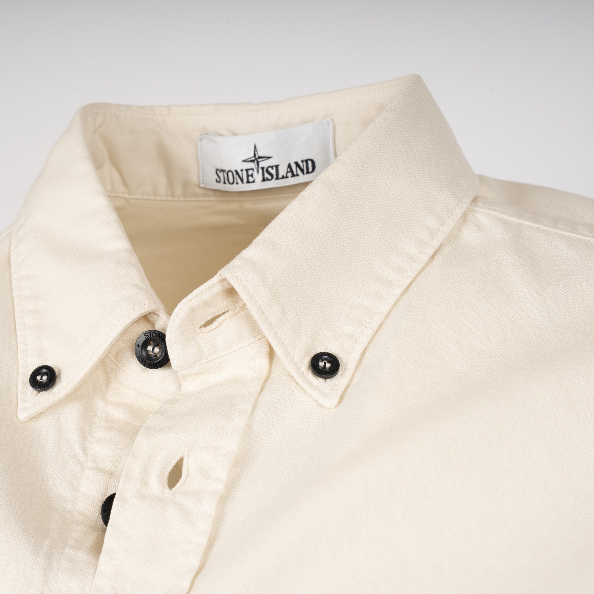 Stone Island Overhemd Crème | Organic Cotton Oxford