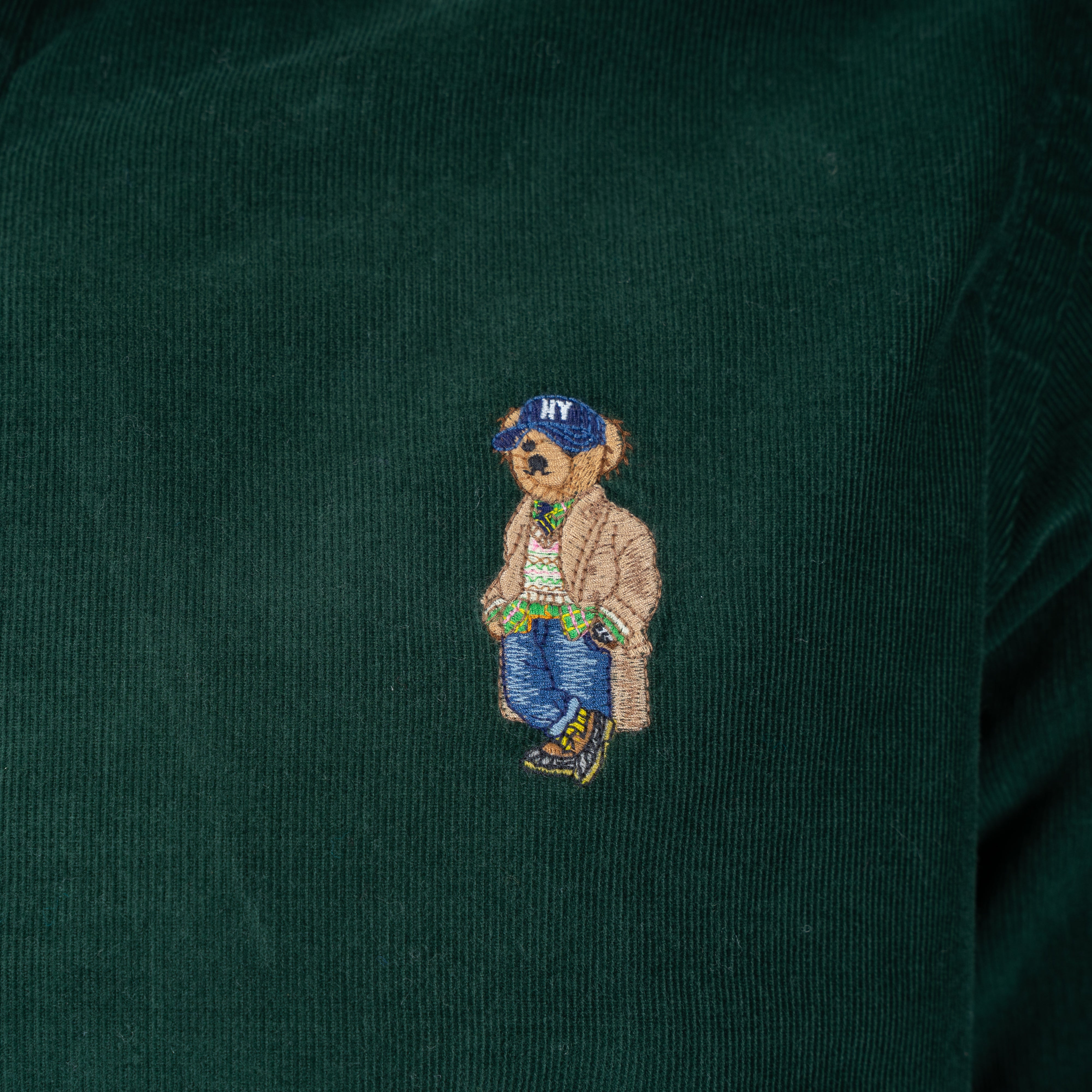 Ralph Lauren Overhemd Velvet Corduroy Groen | Polo Bear