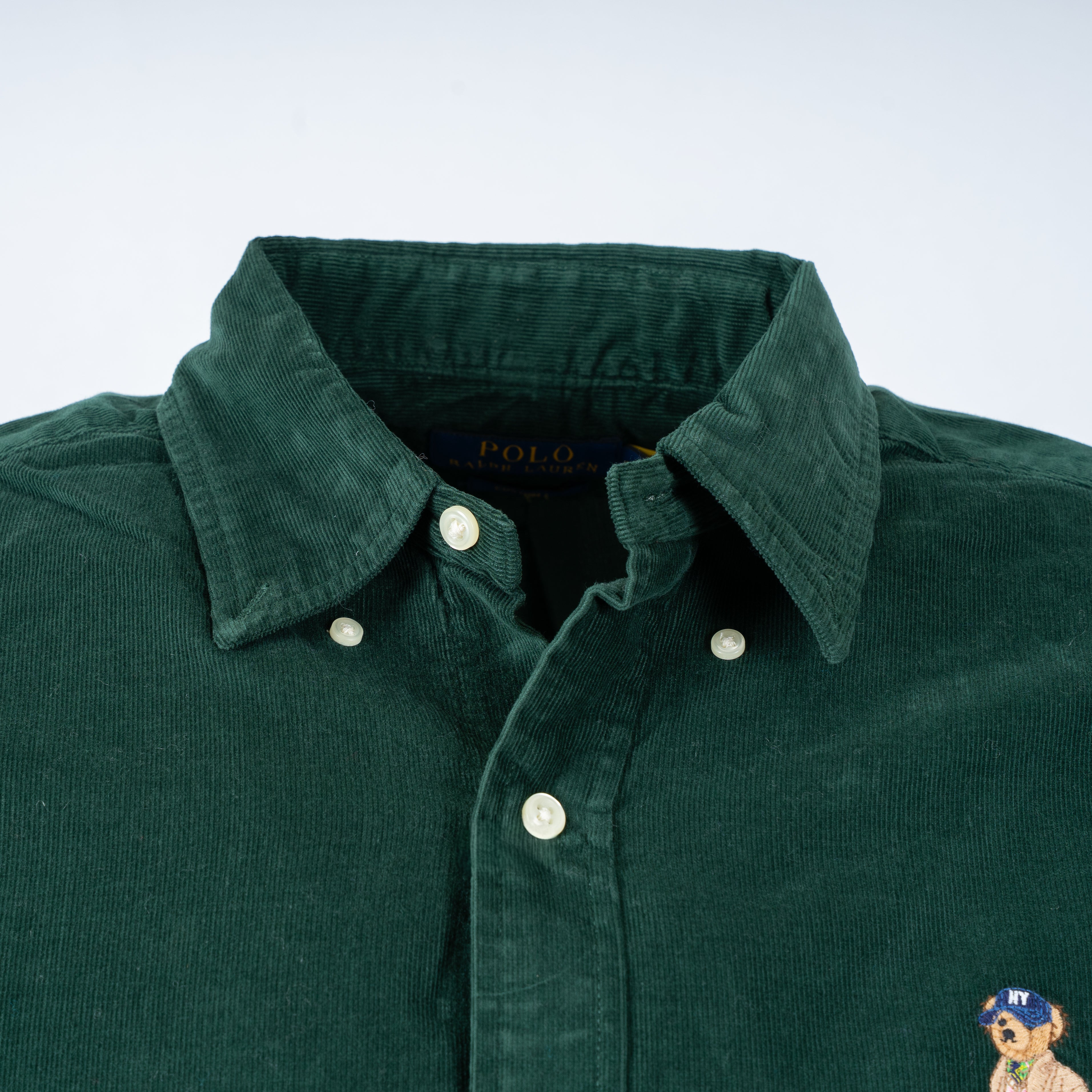 Ralph Lauren Overhemd Velvet Corduroy Groen | Polo Bear