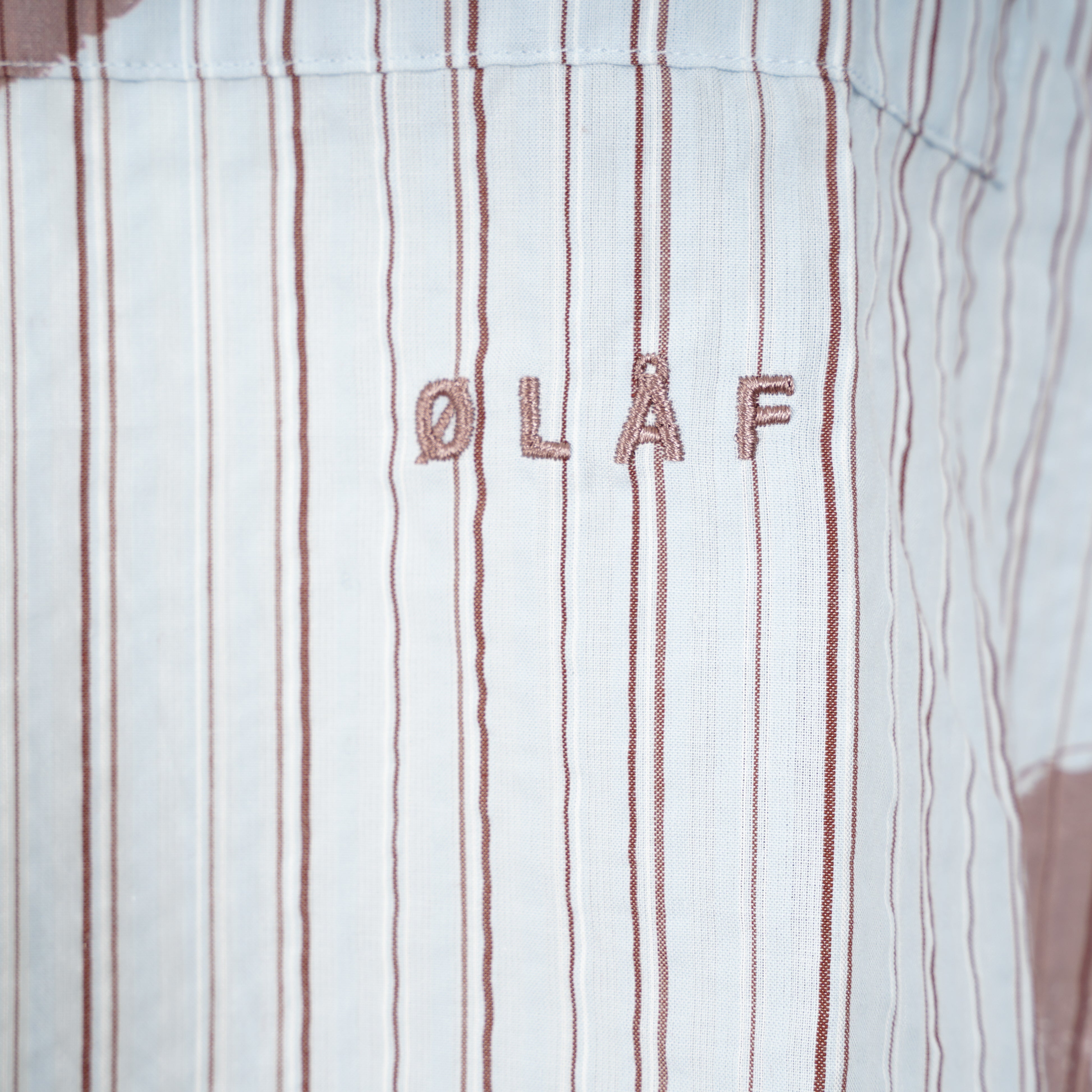 Olaf Overhemd Lichtblauw Gestreept | Brushstroke Logo Stripe