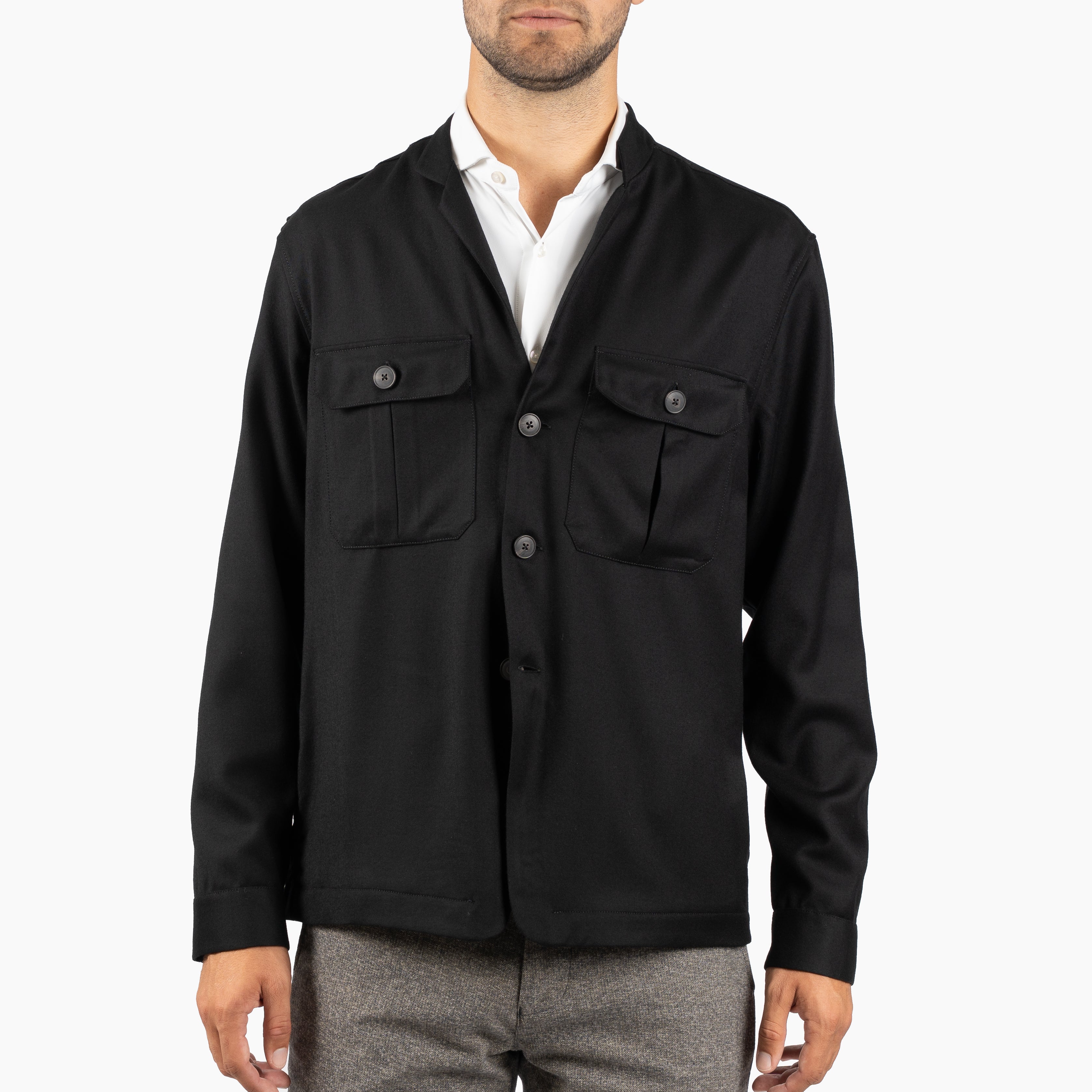 Xacus Overshirt Zwart | Unfold Shirt
