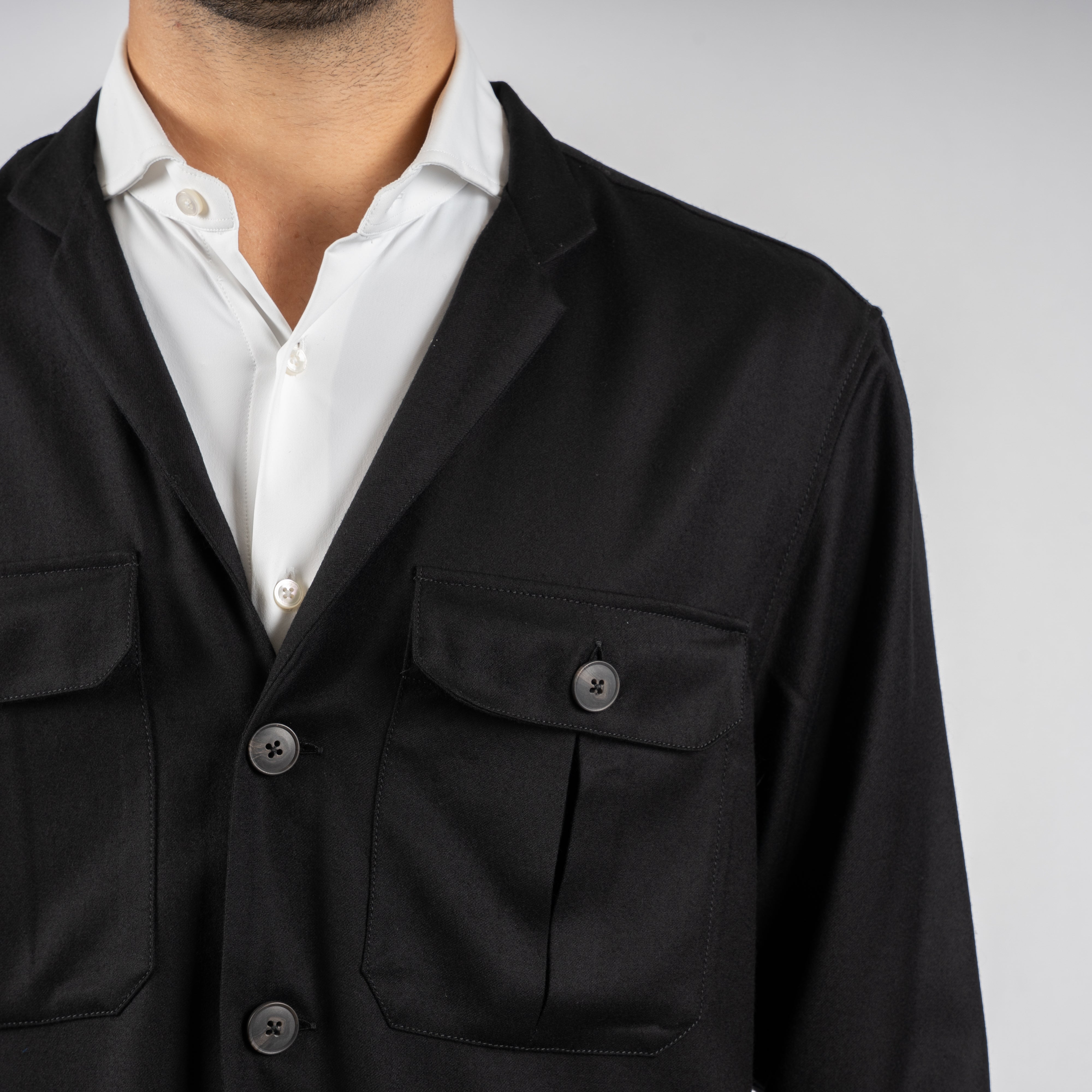 Xacus Overshirt Zwart | Unfold Shirt