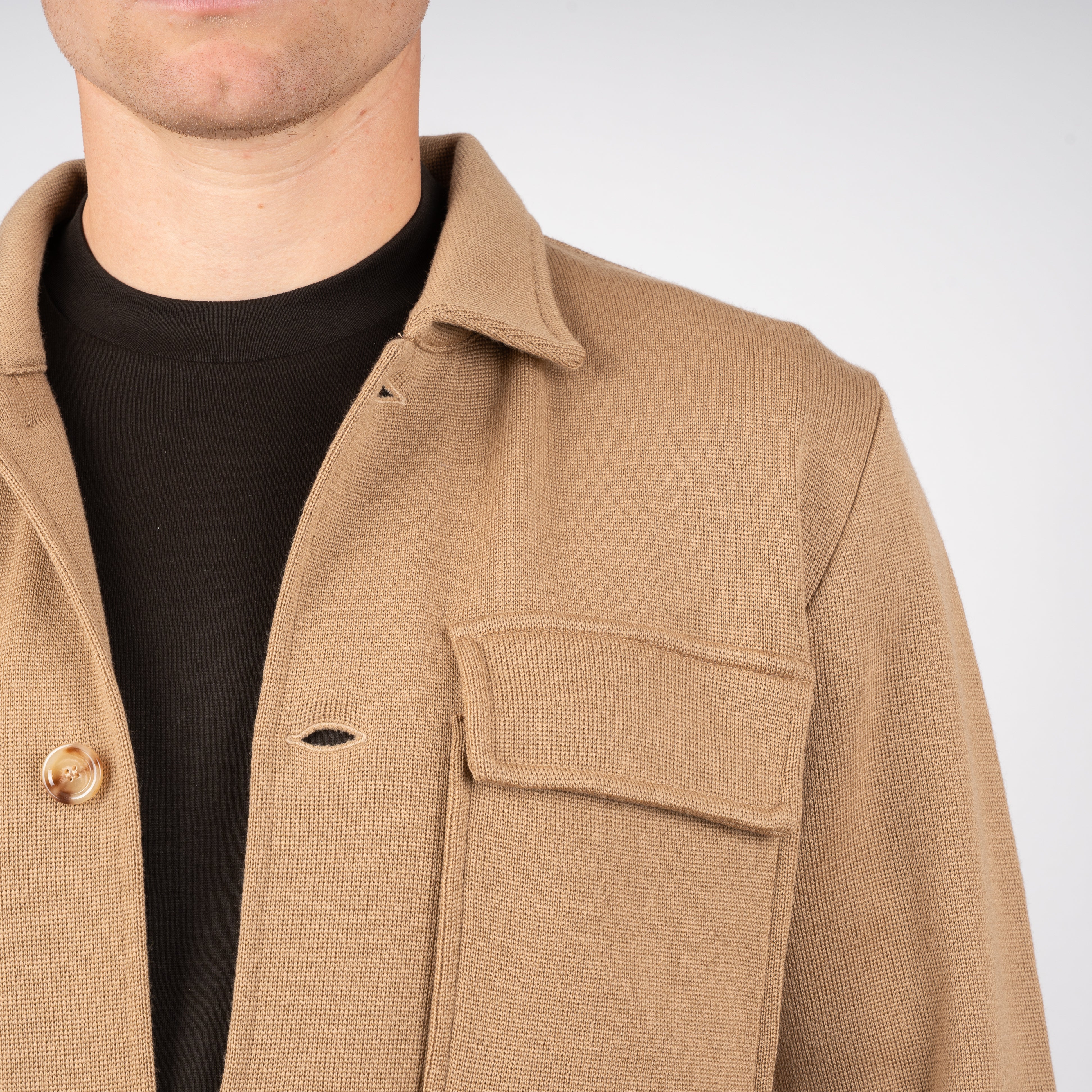 Lardini Gebreid Overshirt Camel