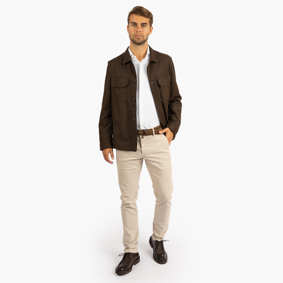 L.B.M. 1911 Overshirt Bruin | Wool-Mix