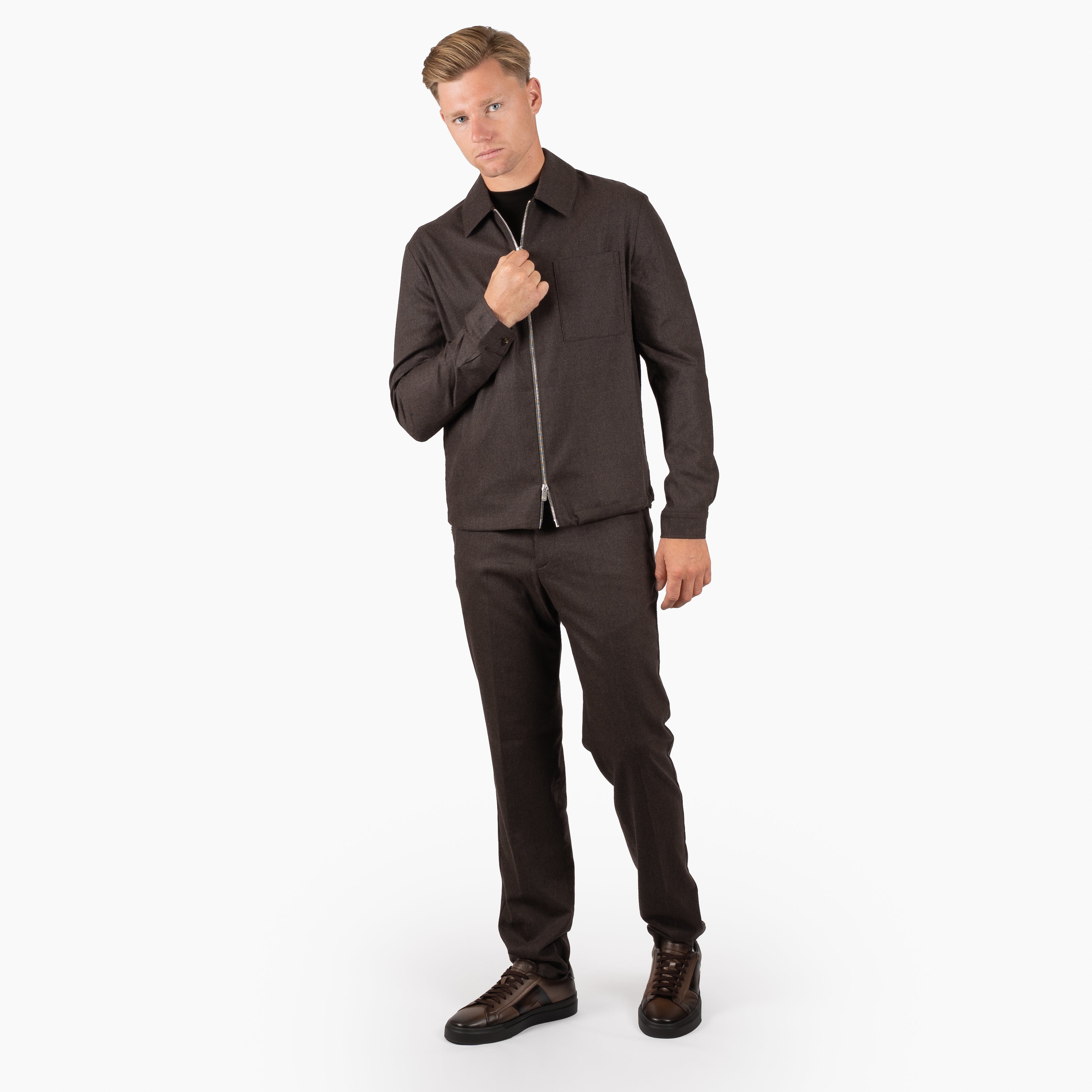 Marco Pescarolo Overshirt Bruin | Ventidu