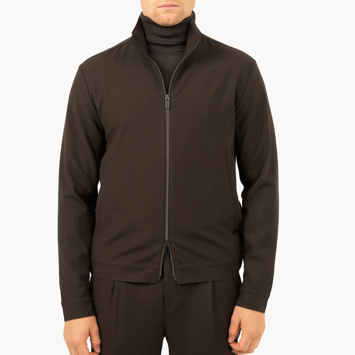 SEVEN DIALS Overshirt met Rits Bruin | Medan