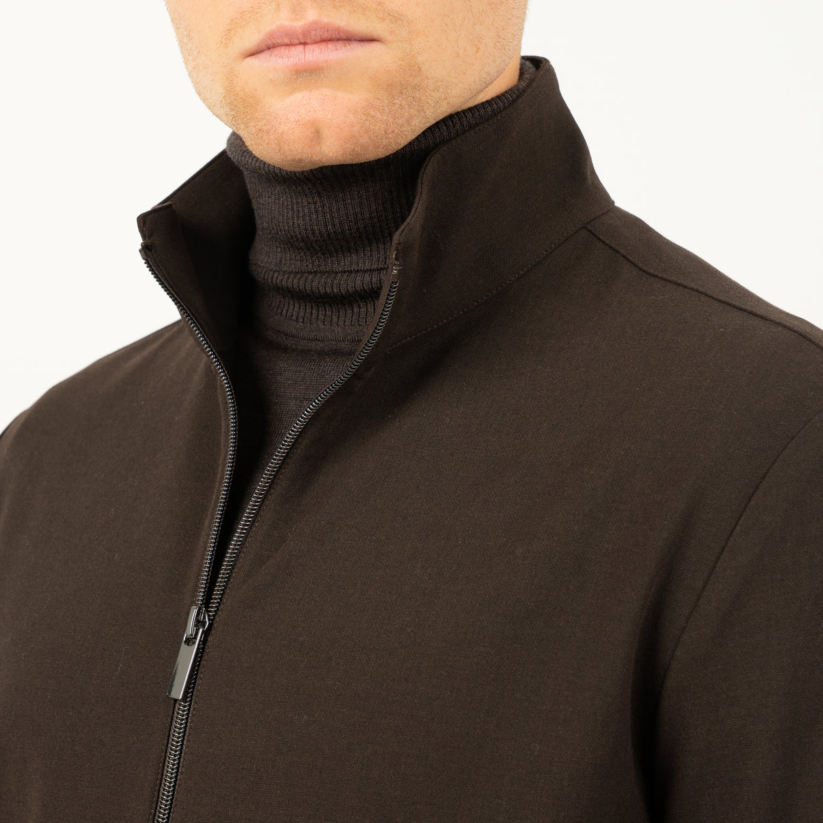 SEVEN DIALS Overshirt met Rits Bruin | Medan