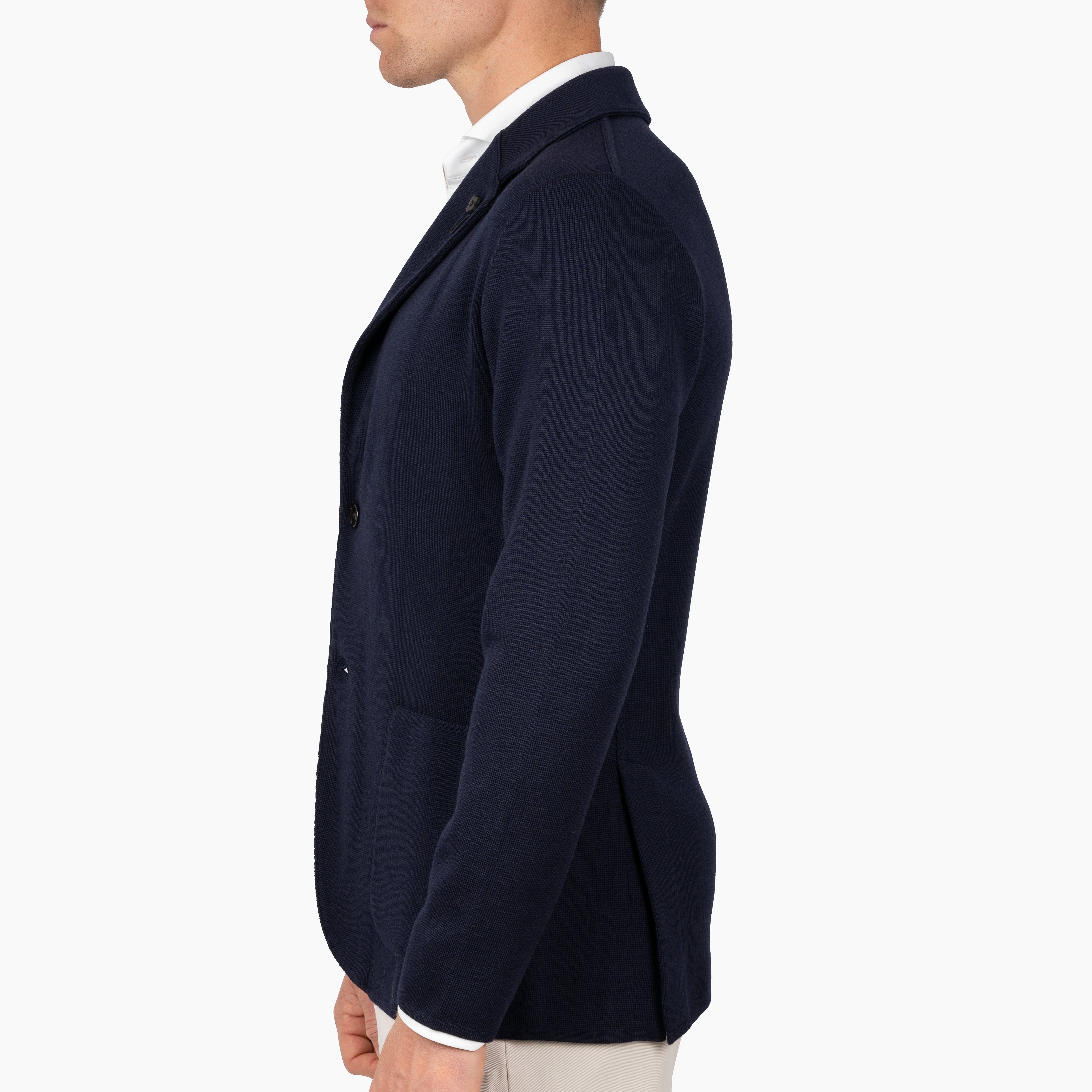Lardini Gebreid Colbert Blauw