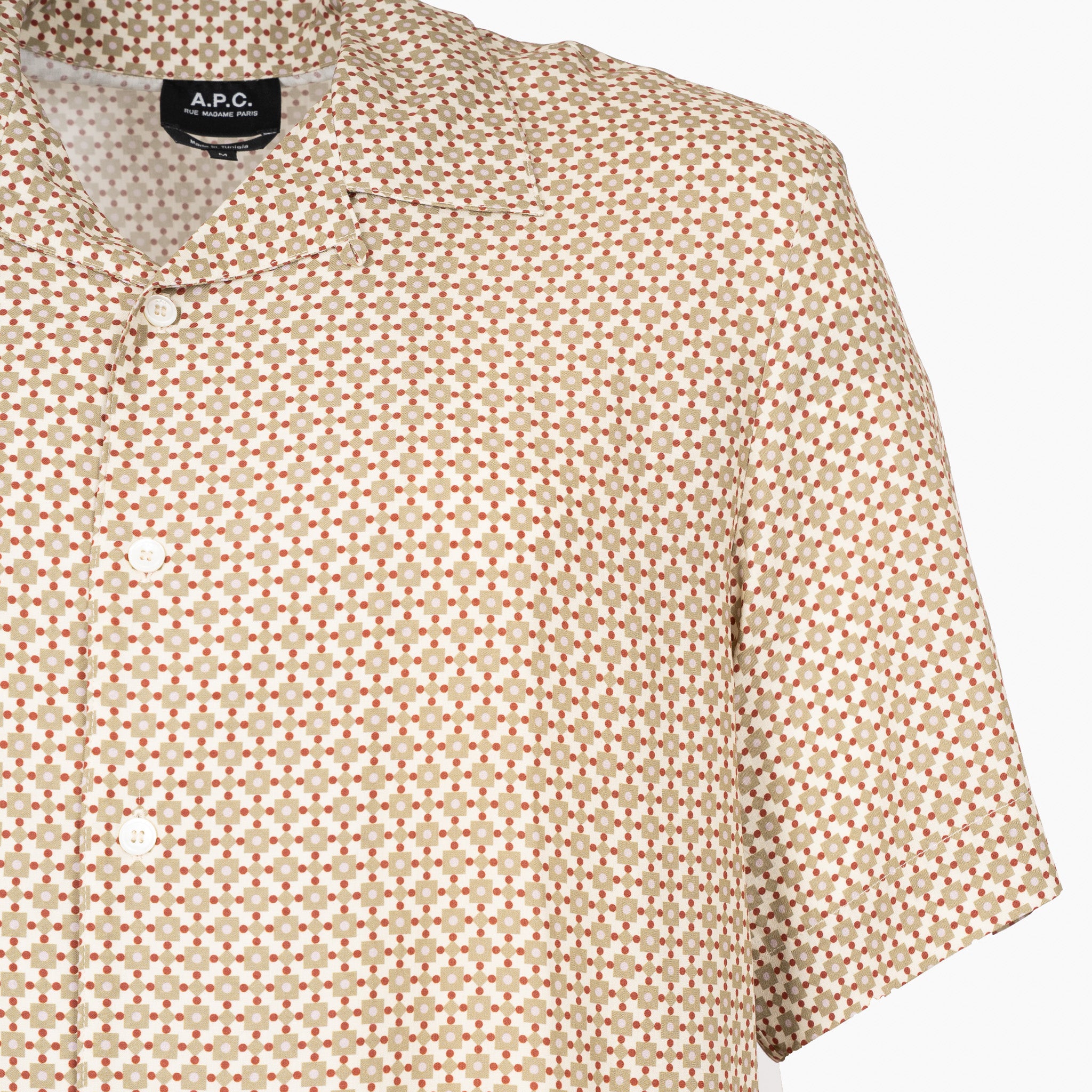 A.P.C. Korte Mouwen Overhemd Beige Print | Bennet