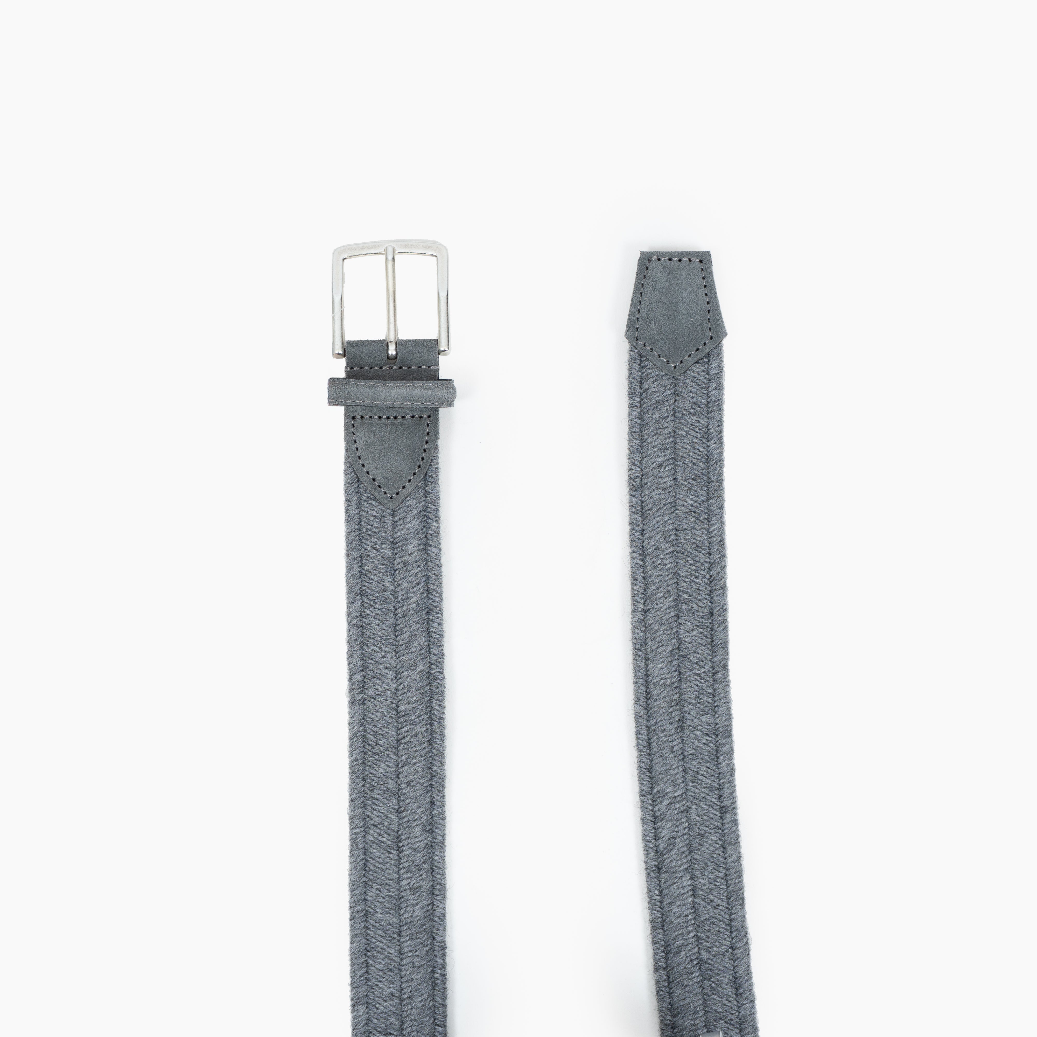 Athison Gevlochten Riem Lichtgrijs | Wool Stretch