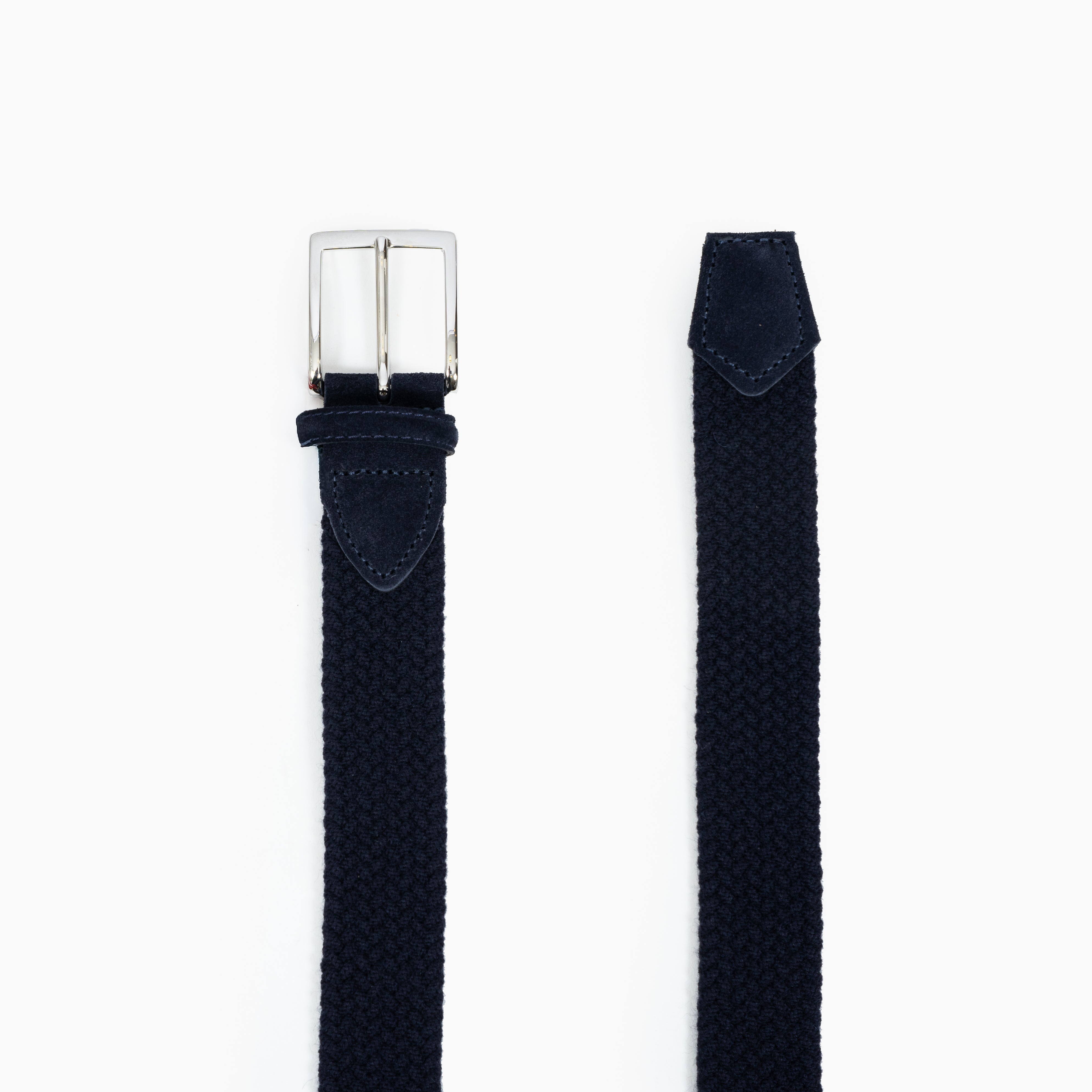 Athison Gevlochten Riem Blauw | Wool Elastic Belt