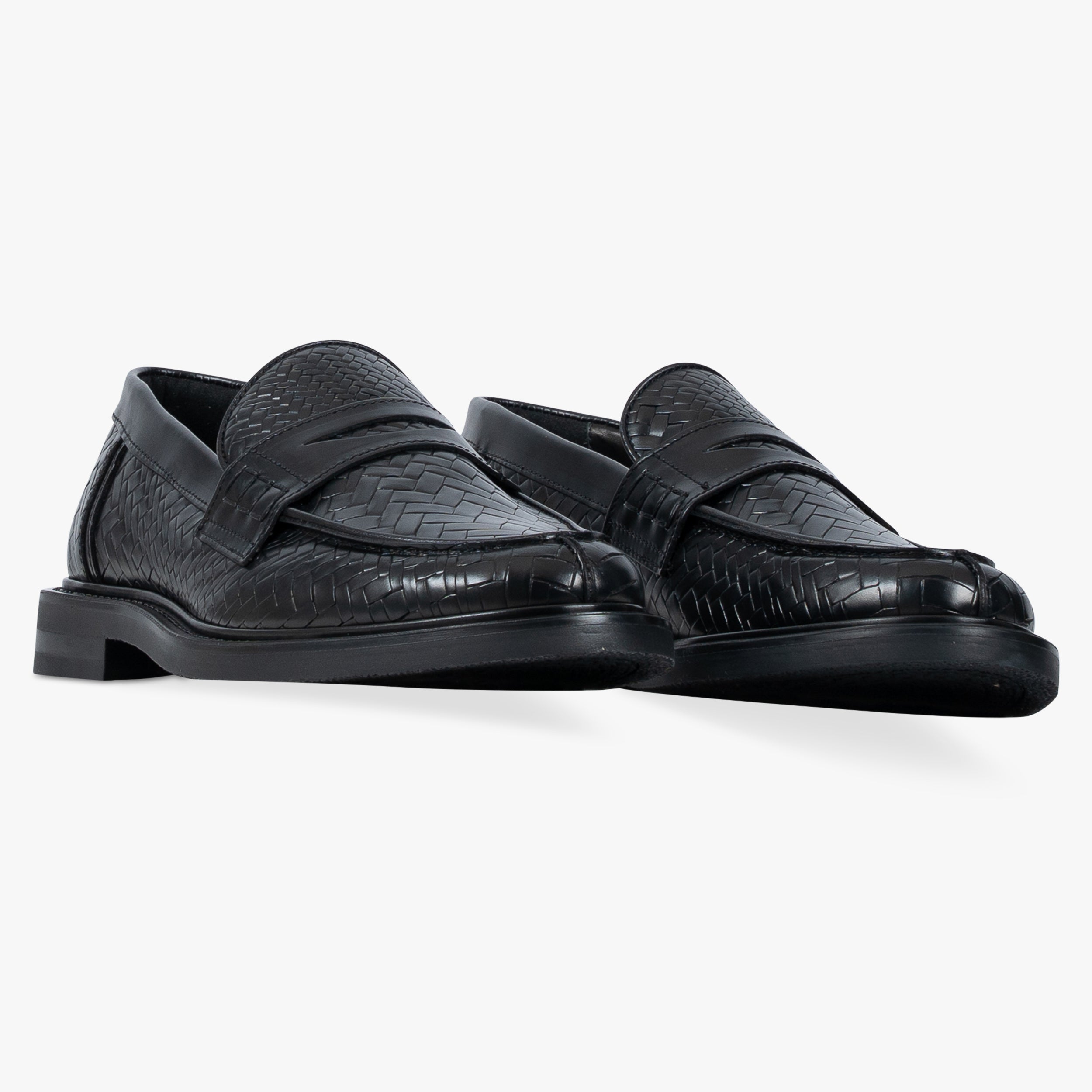 Filling Pieces Gevlochten Loafers Zwart | Woven Twist