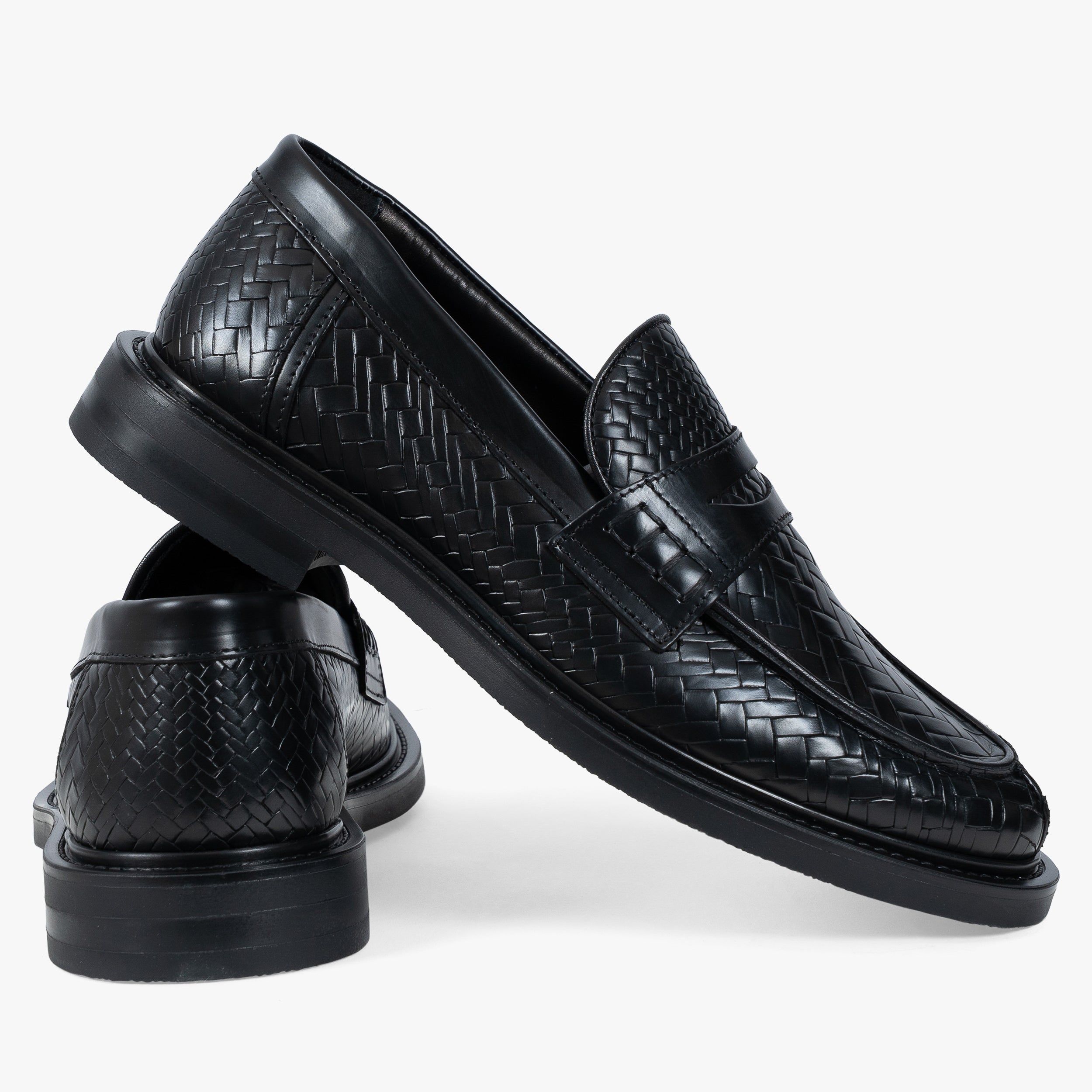 Filling Pieces Gevlochten Loafers Zwart | Woven Twist
