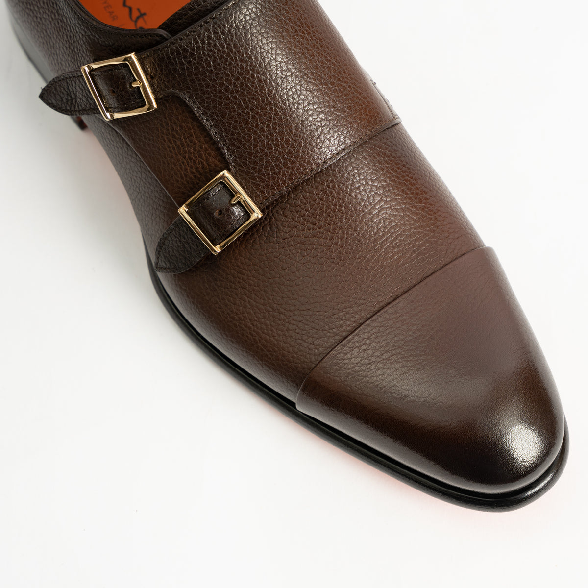 Santoni Dubbele Gespschoen Bruin | Goodyear Welt