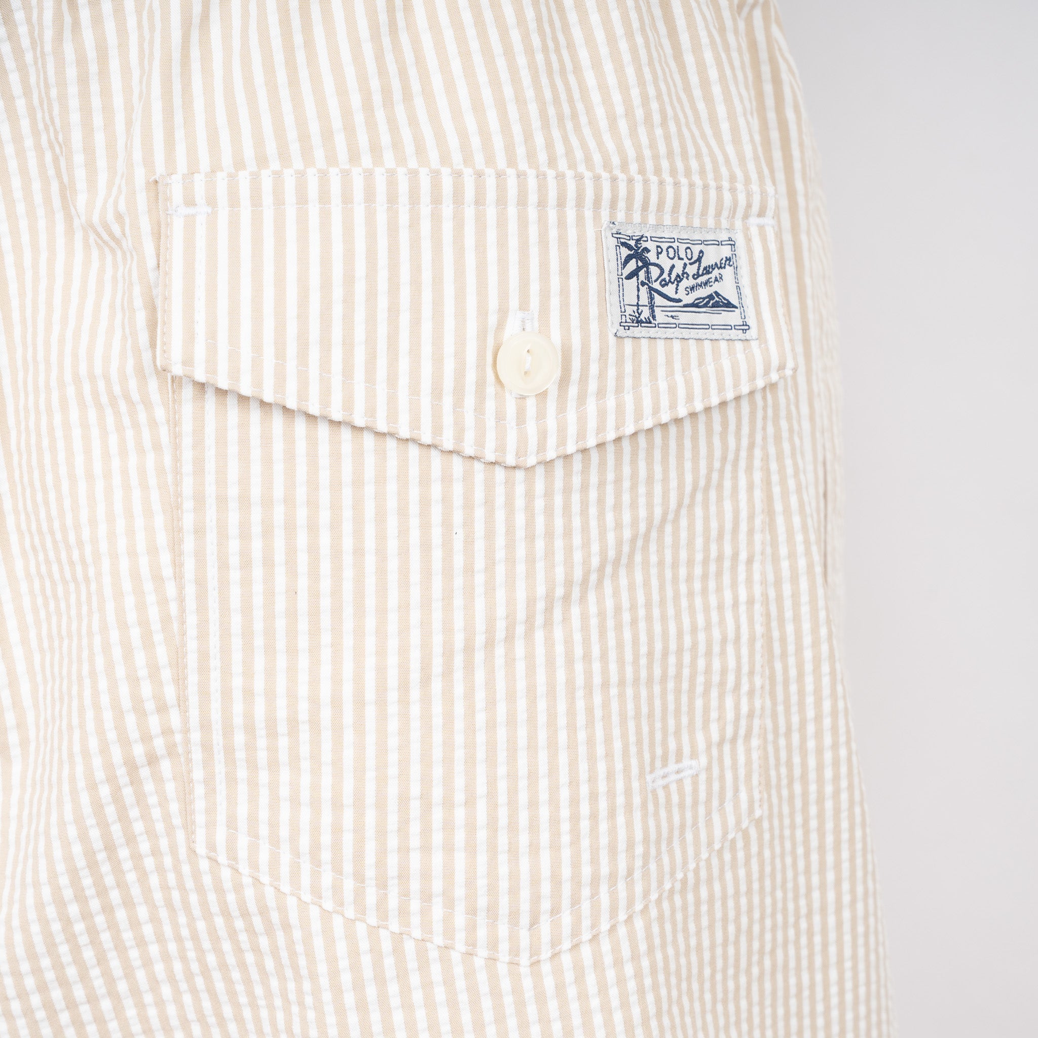 Ralph Lauren Zwembroek Gestreept Beige | Seersucker Bengal Stripe