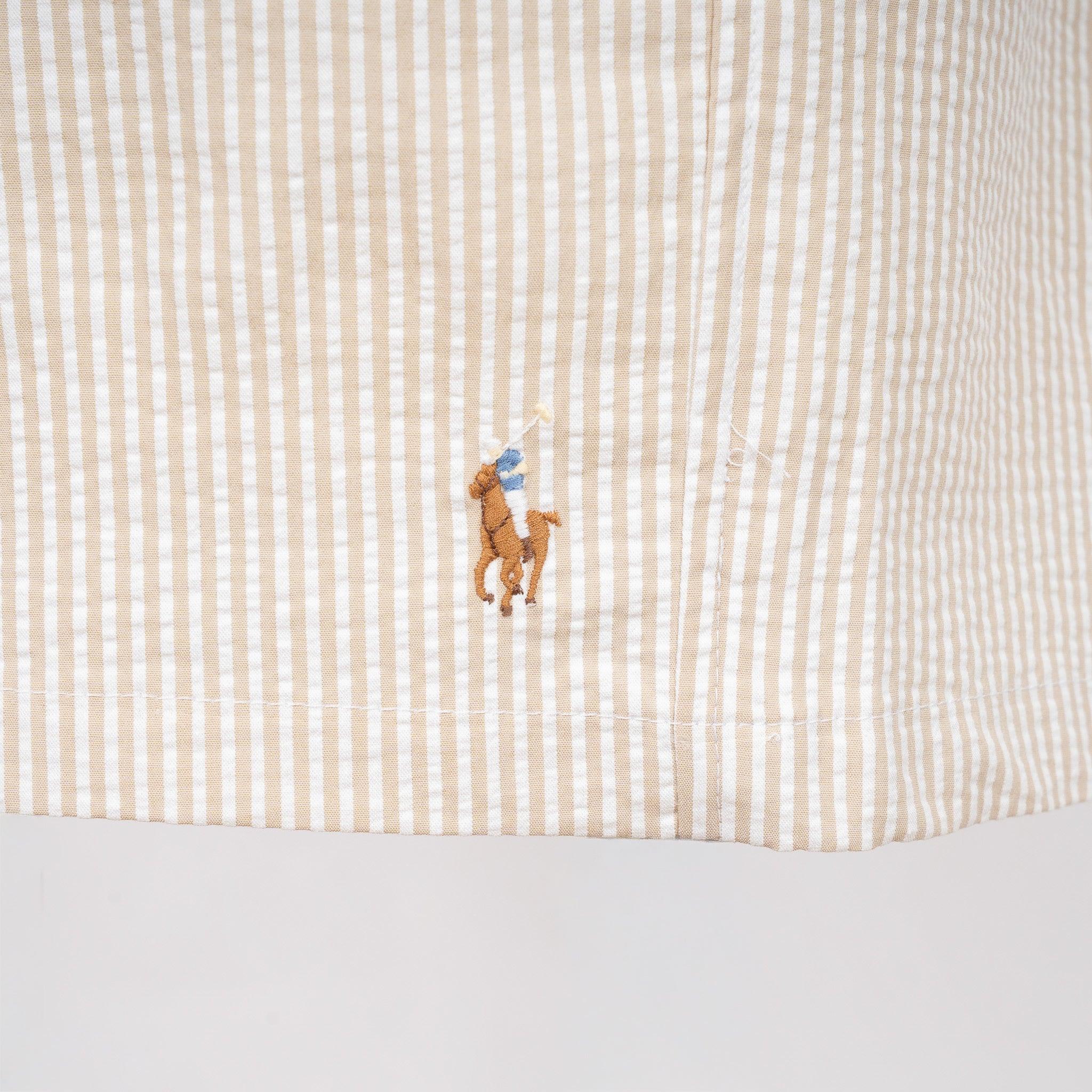 Ralph Lauren Zwembroek Gestreept Beige | Seersucker Bengal Stripe