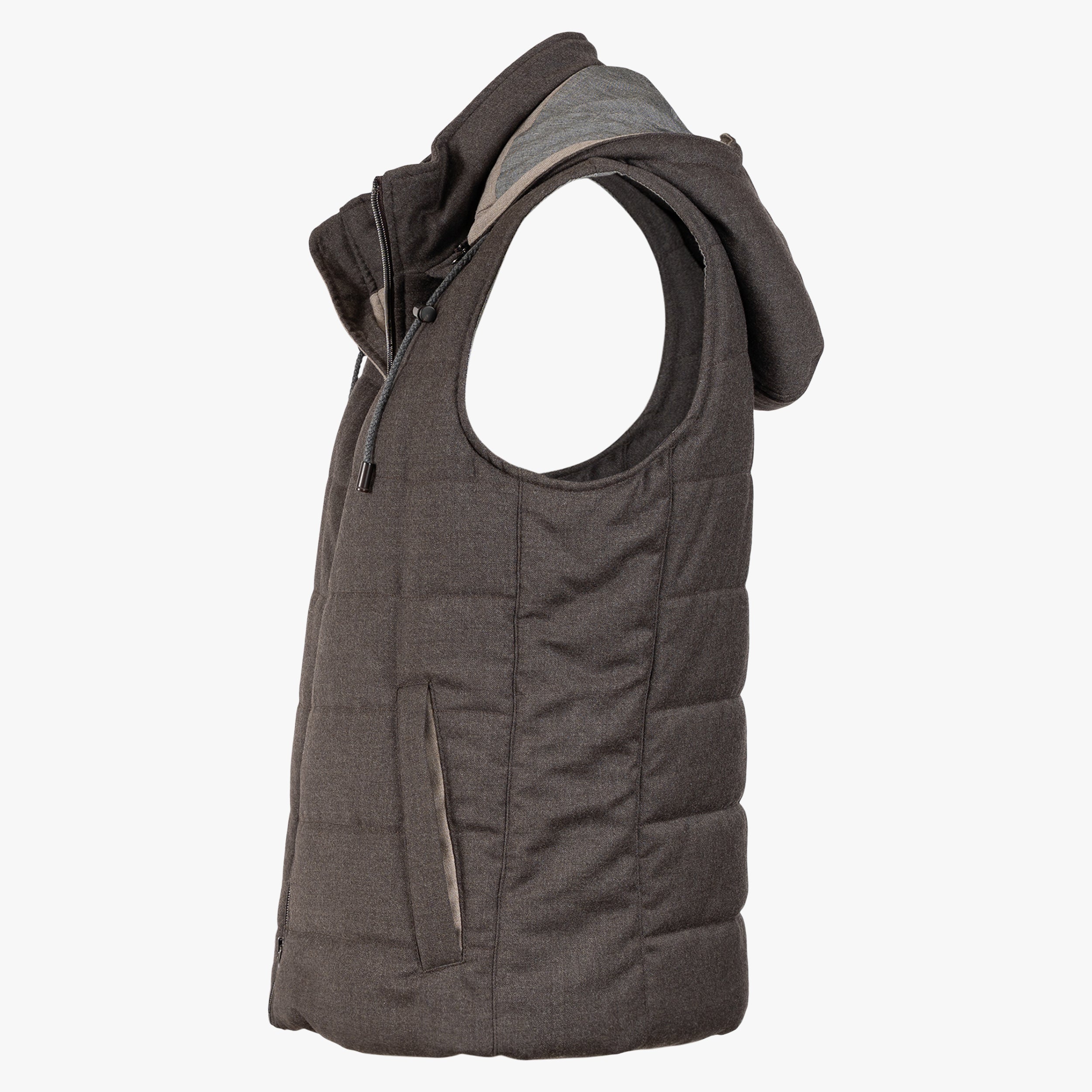 L.B.M. 1911 Bodywarmer Bruin | Padded Hooded Gillet