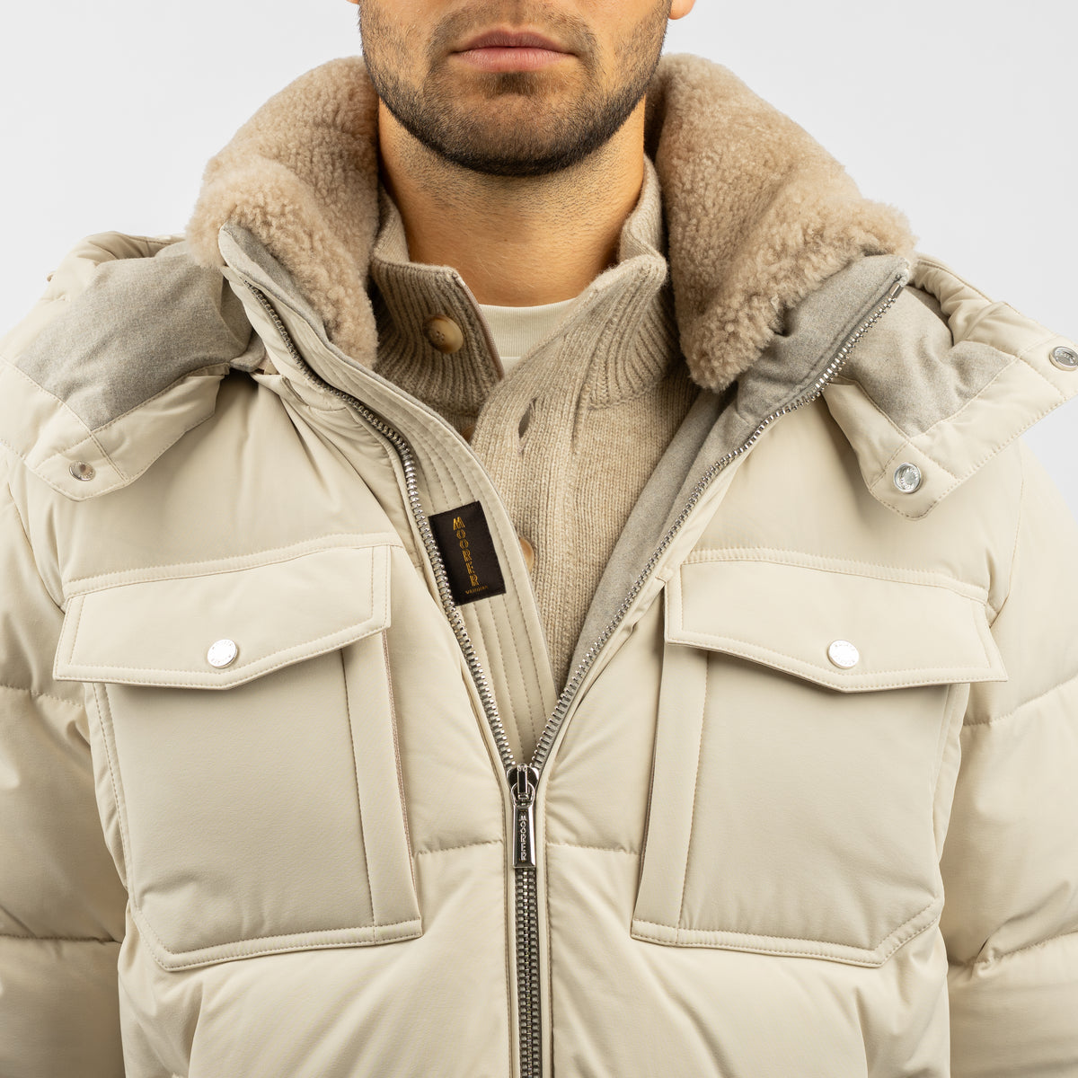 Moorer Donsjack Beige | Alarick-KN