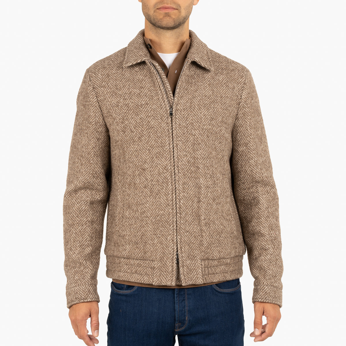 SEVEN DIALS Bomberjack Visgraat Beige | Dhaka