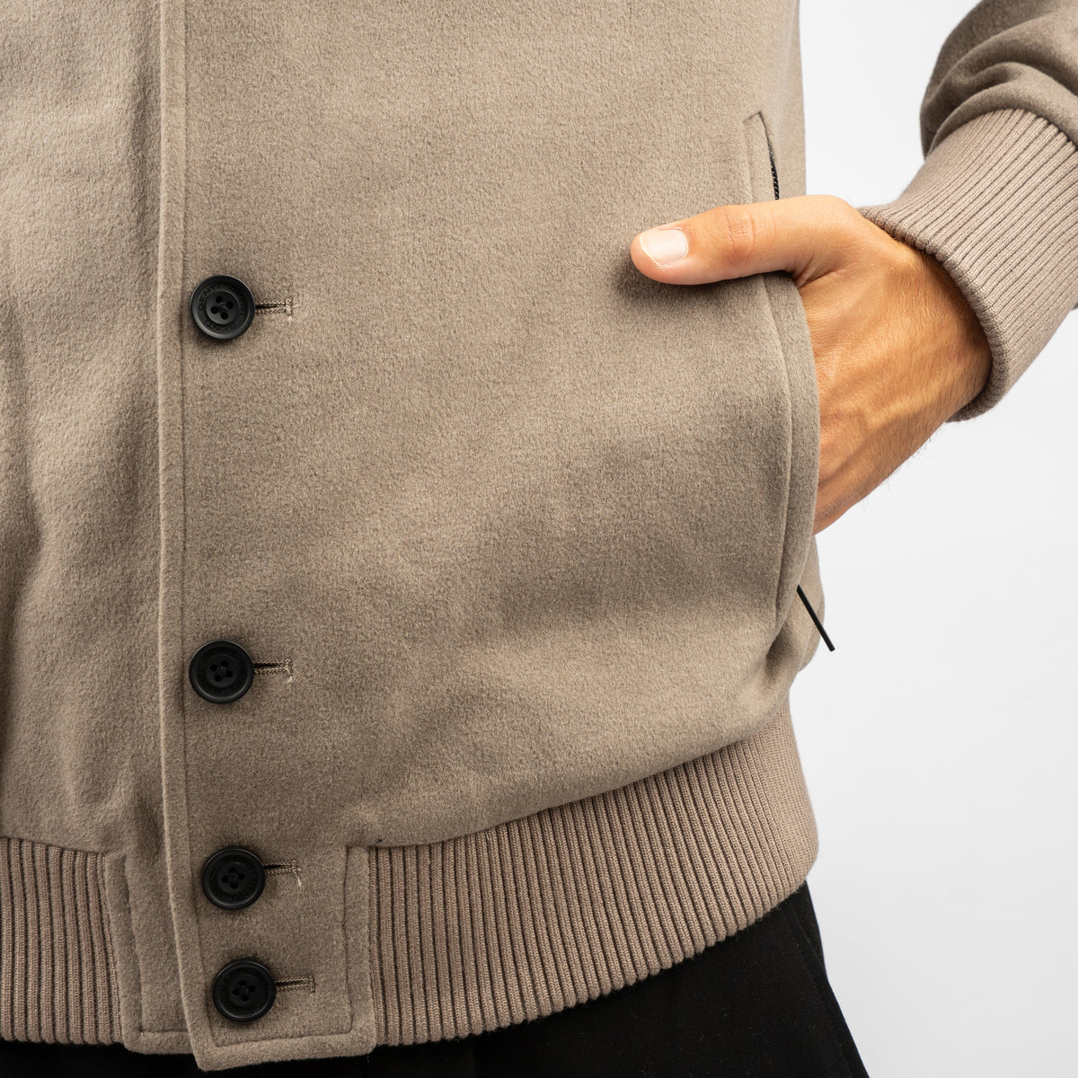 Genti Bomberjack Beige | Wool Blend