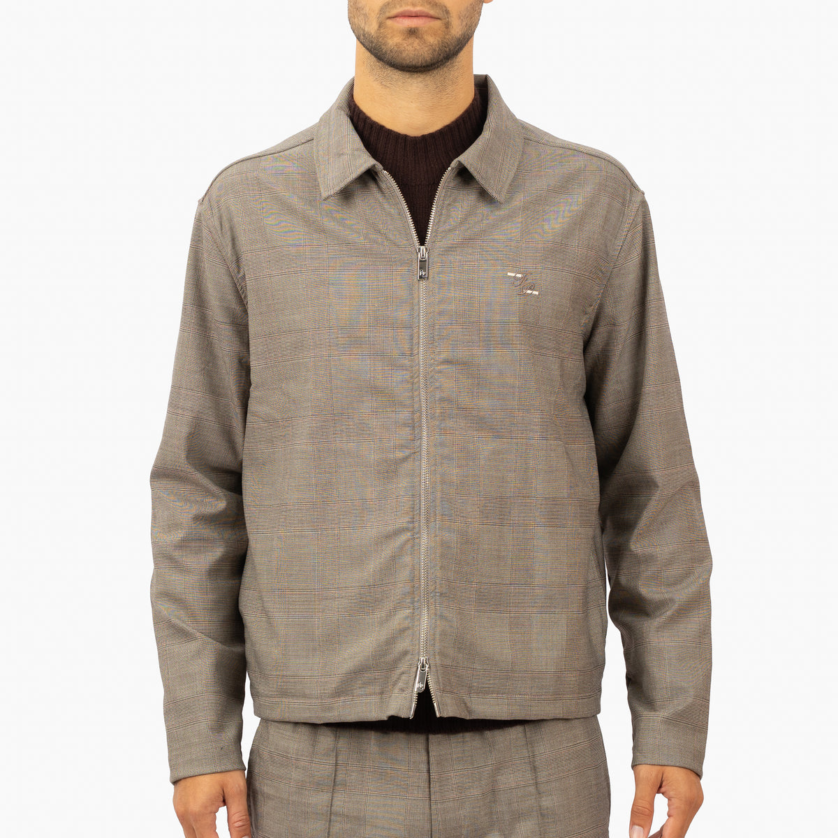 Filling Pieces Overshirt Beige Ruit | Coach Jacket Wool