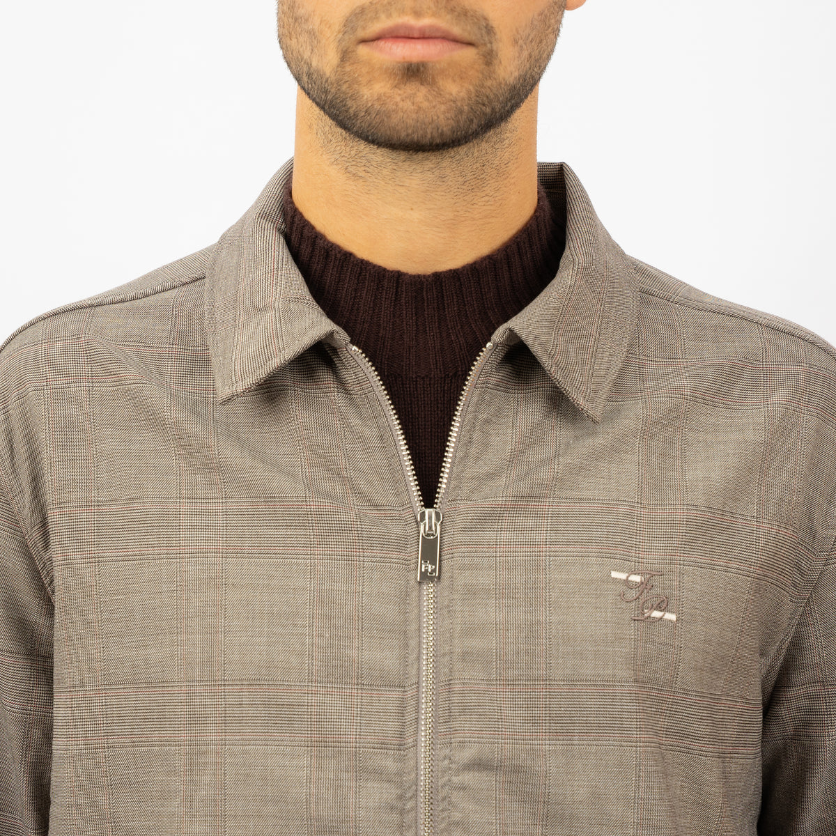 Filling Pieces Overshirt Beige Ruit | Coach Jacket Wool