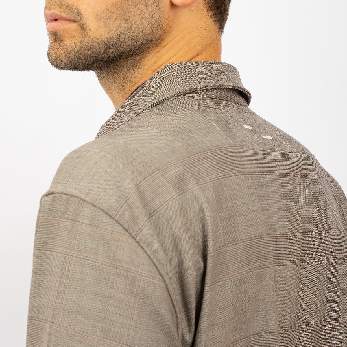 Filling Pieces Overshirt Beige Ruit | Coach Jacket Wool