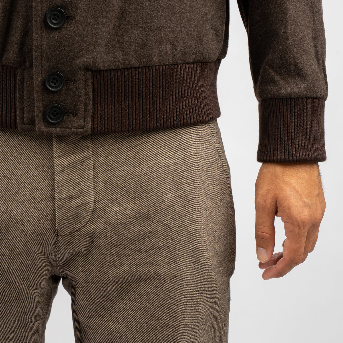 Genti Bomberjack Bruin | Wool Blend