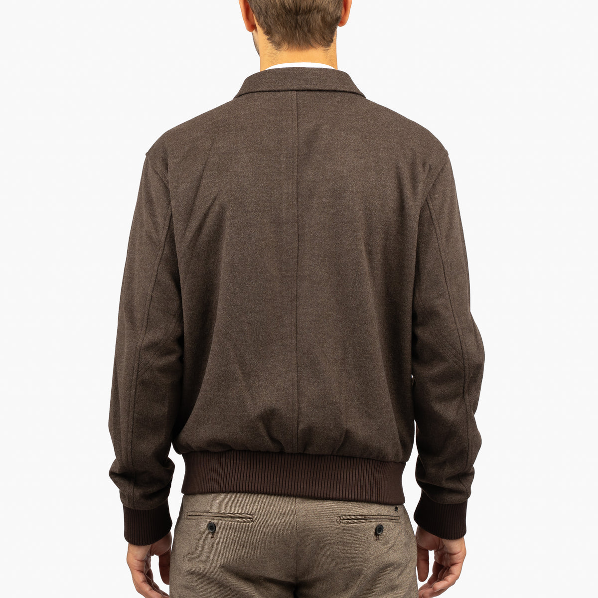Genti Bomberjack Bruin | Wool Blend