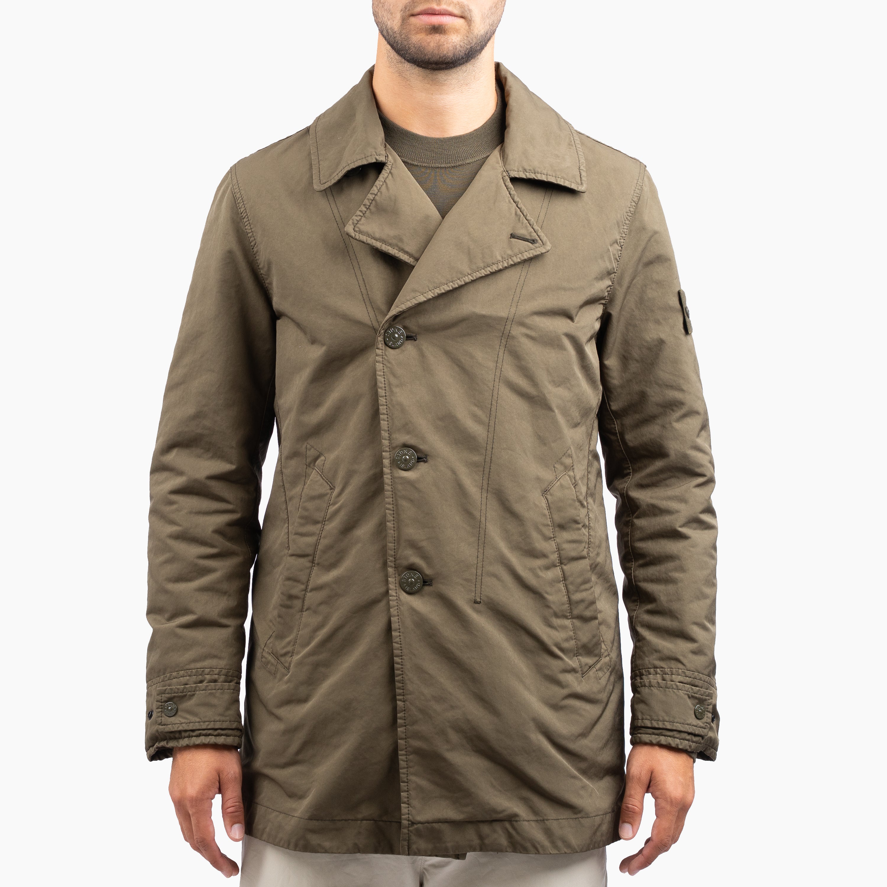 Stone Island Trench Coat Groen | Ghost