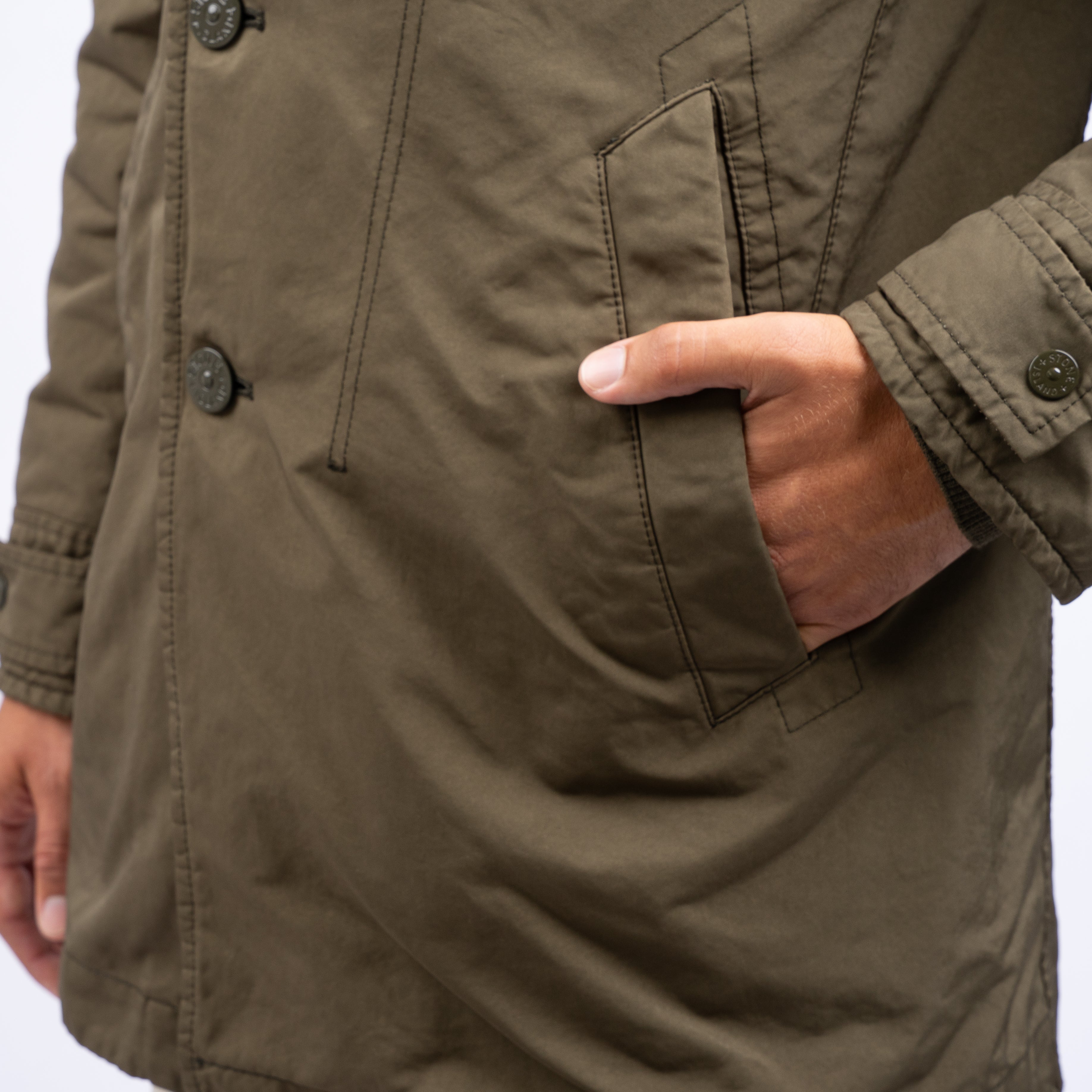 Stone Island Trench Coat Groen | Ghost