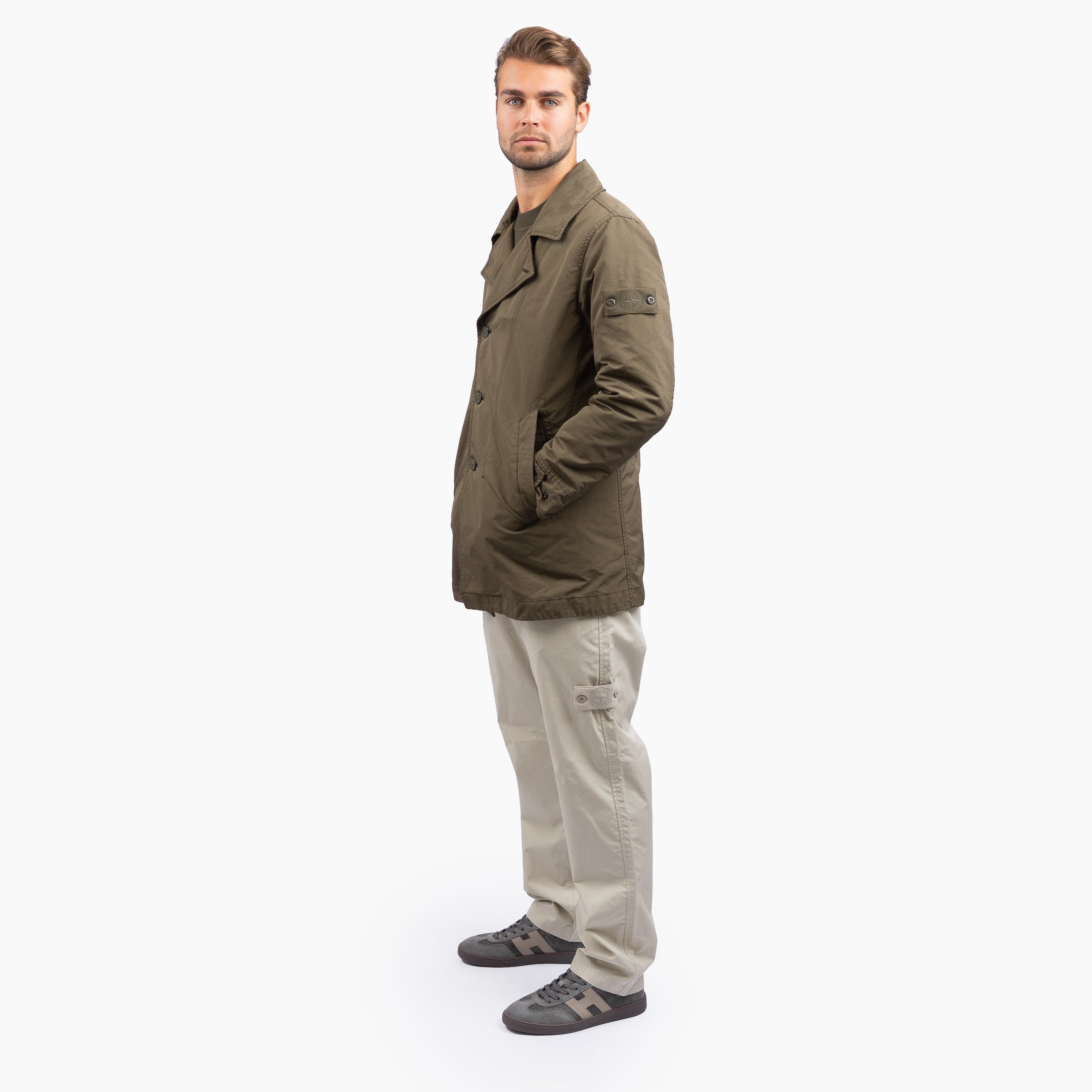 Stone Island Trench Coat Groen | Ghost